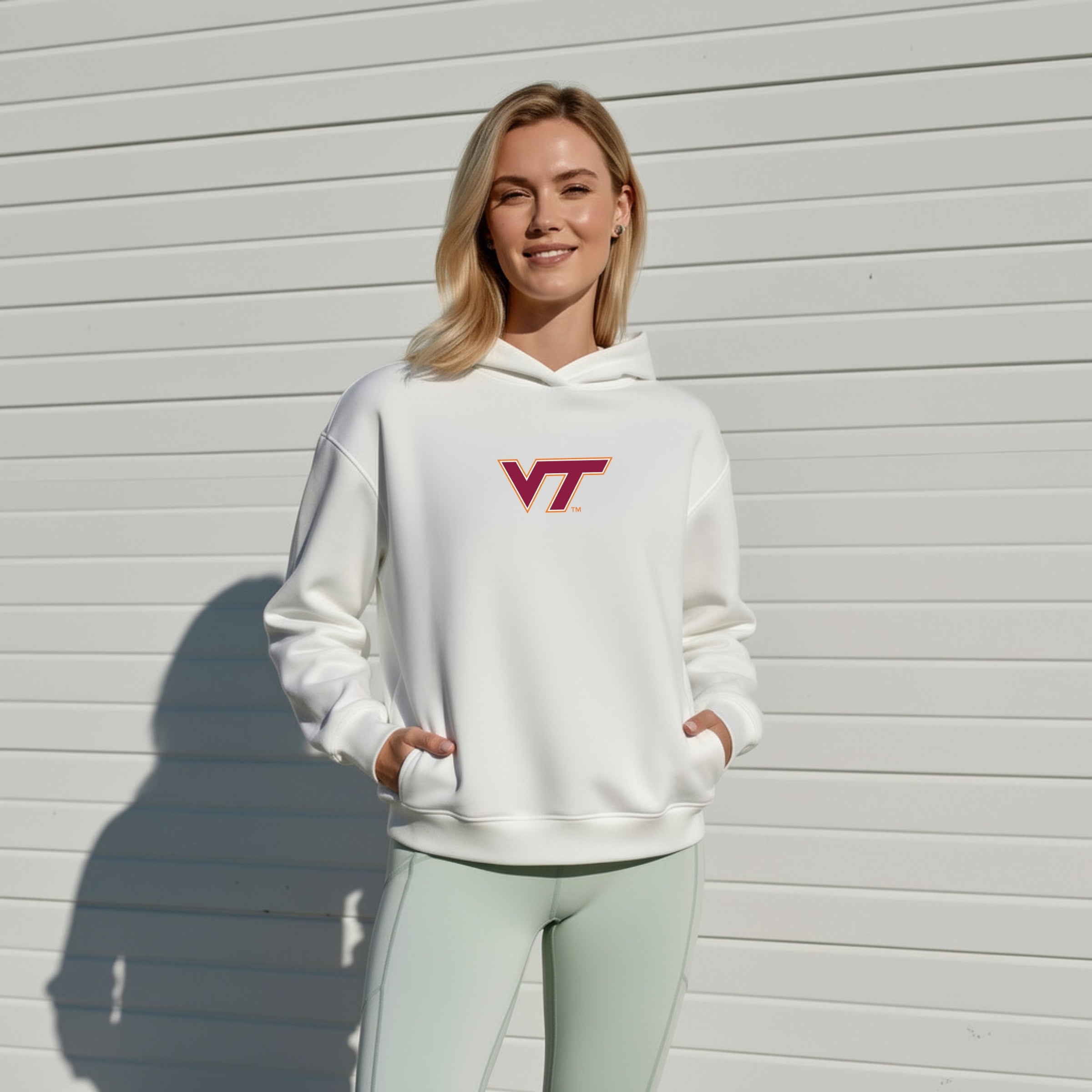 Oversized Zipper Pocket Hoodie Virginia Tech