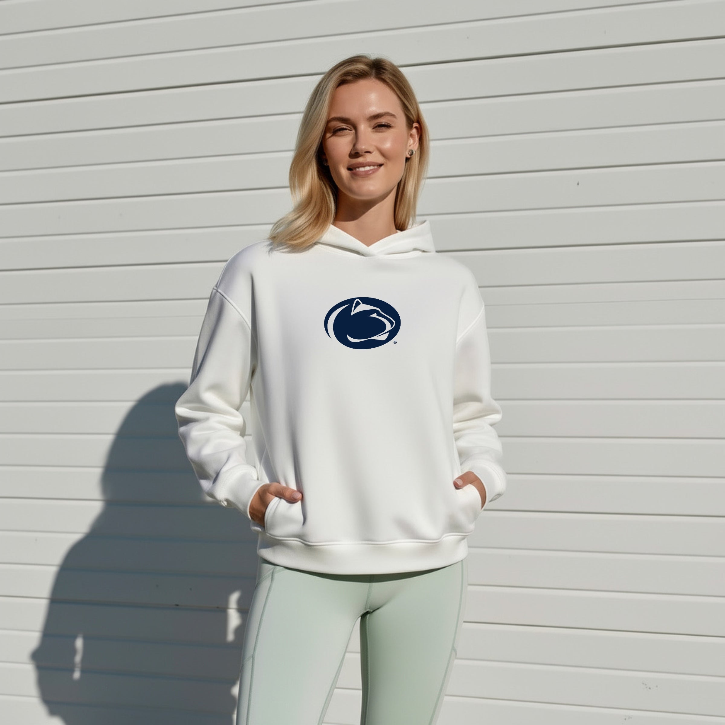 Oversized Zipper Pocket Hoodie Penn State
