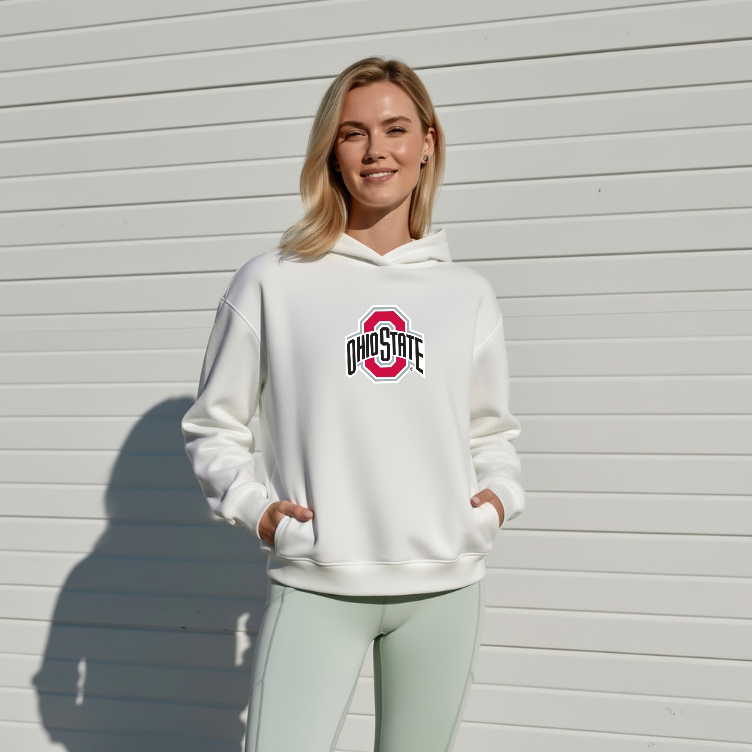 Oversized Zipper Pocket Hoodie Ohio State