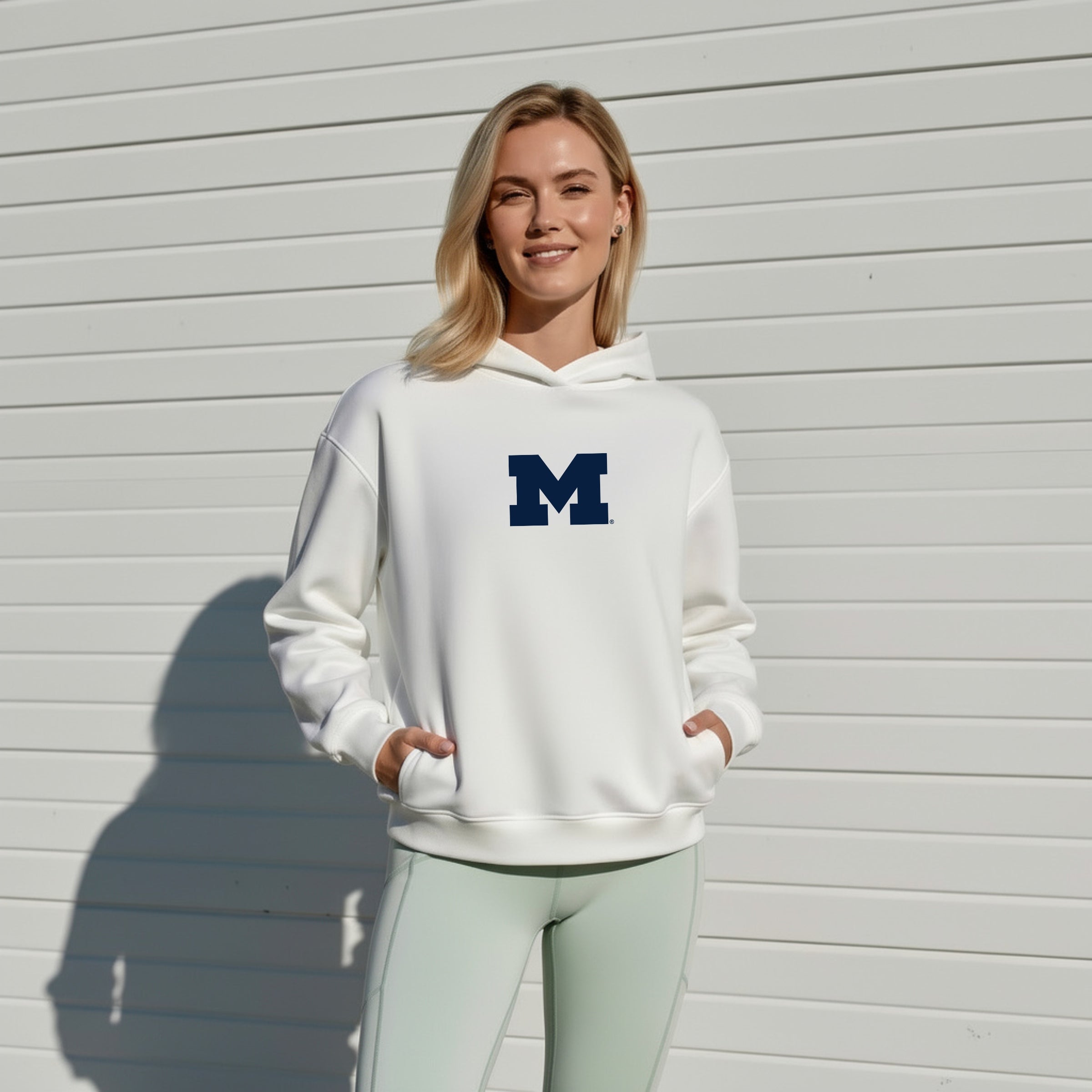 Oversized Zipper Pocket Hoodie Michigan