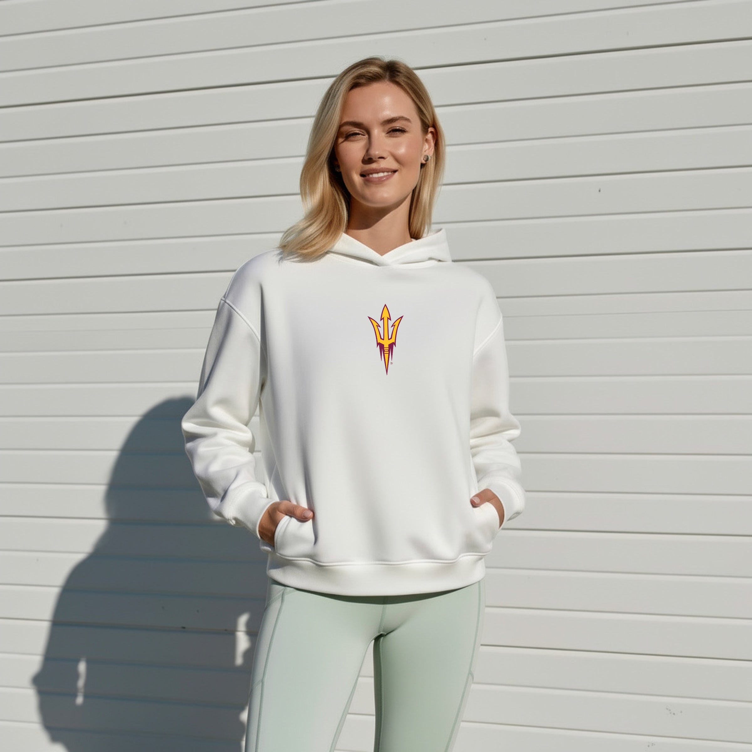 Oversized Zipper Pocket Hoodie Arizona-State