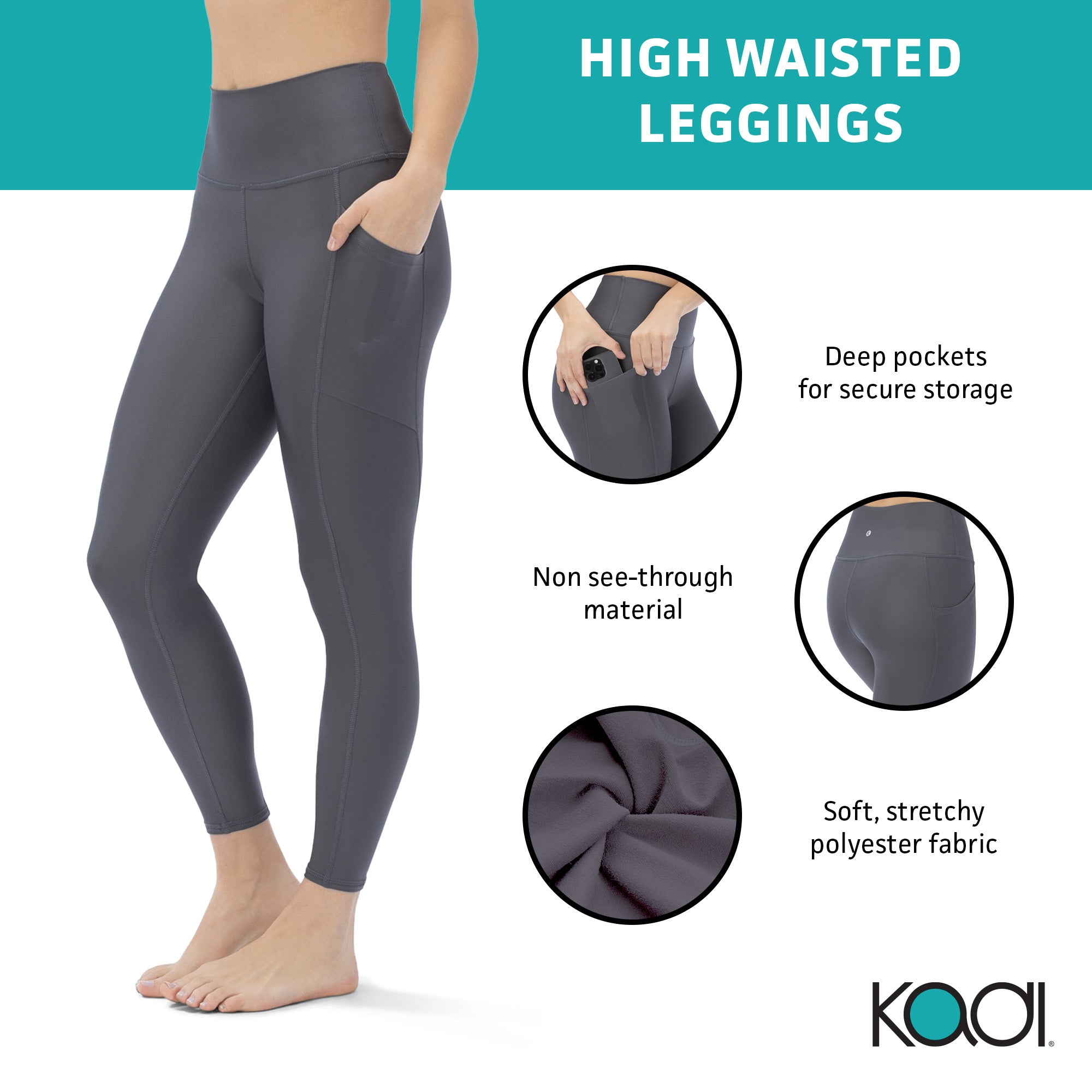 KADI BRAND LEGGINGS - CHARCOAL