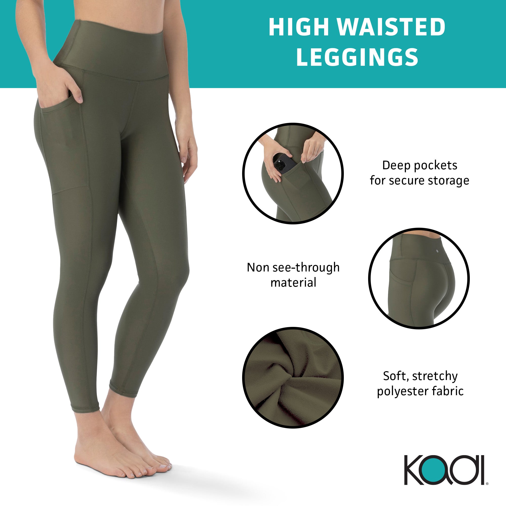 KADI BRAND LEGGINGS - DEEP LICHEN