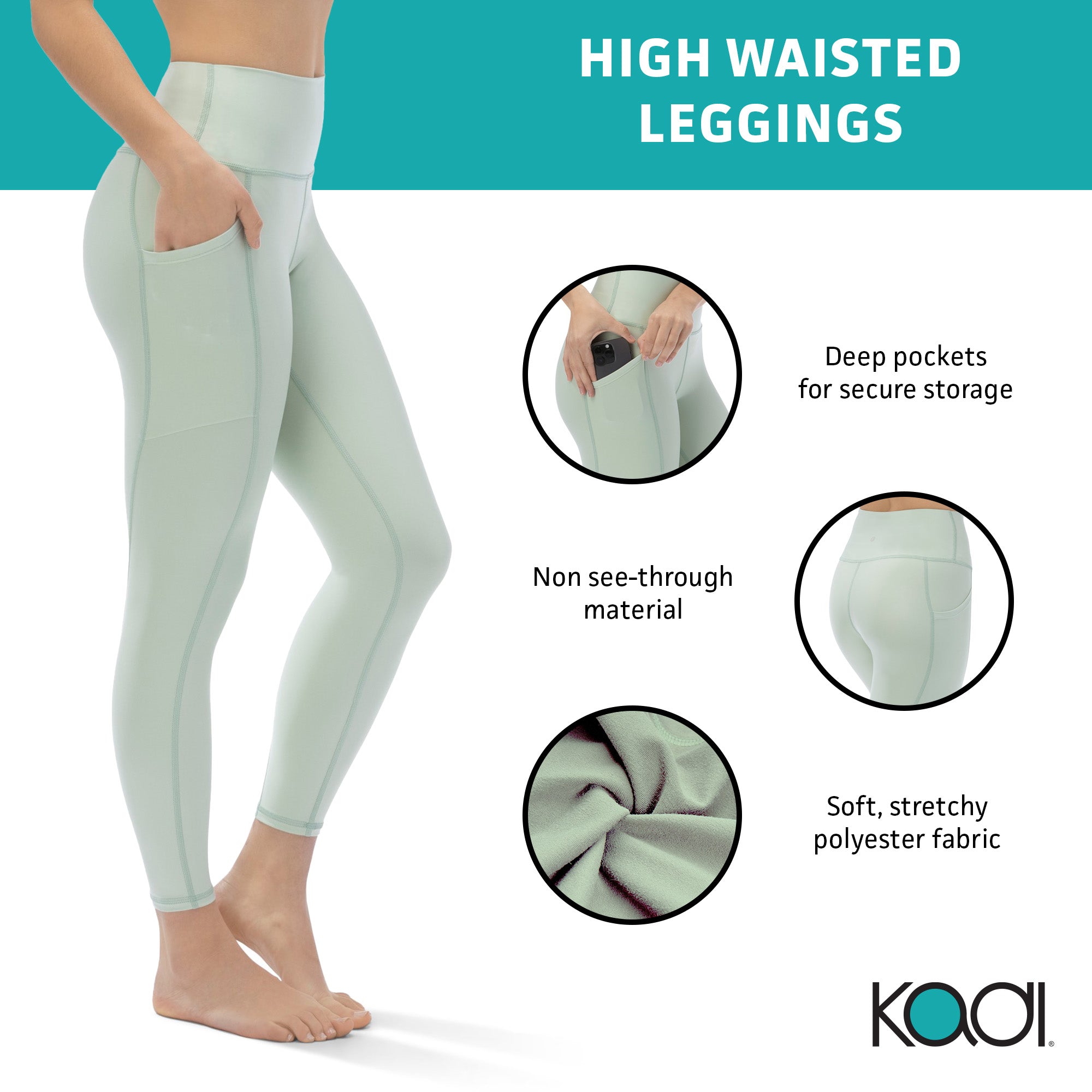 KADI BRAND LEGGINGS - SEA FOAM