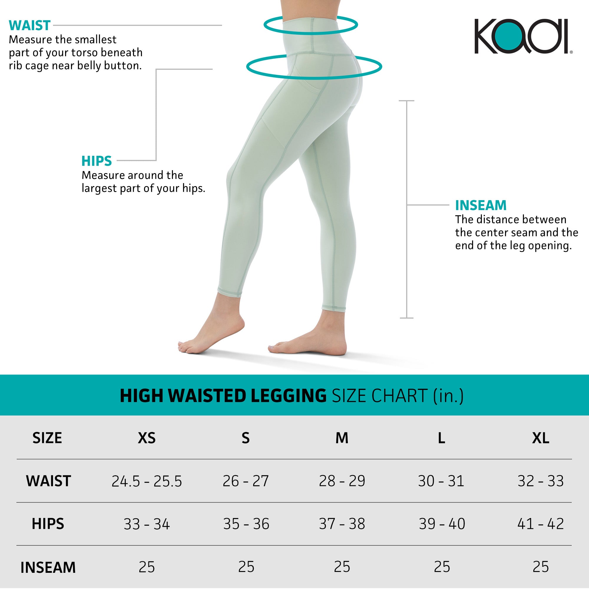 KADI BRAND LEGGINGS - SEA FOAM