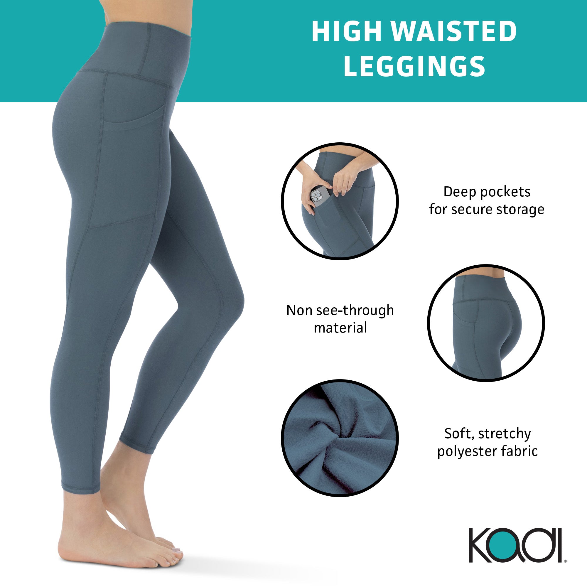 KADI BRAND LEGGINGS - STORM CLOUD
