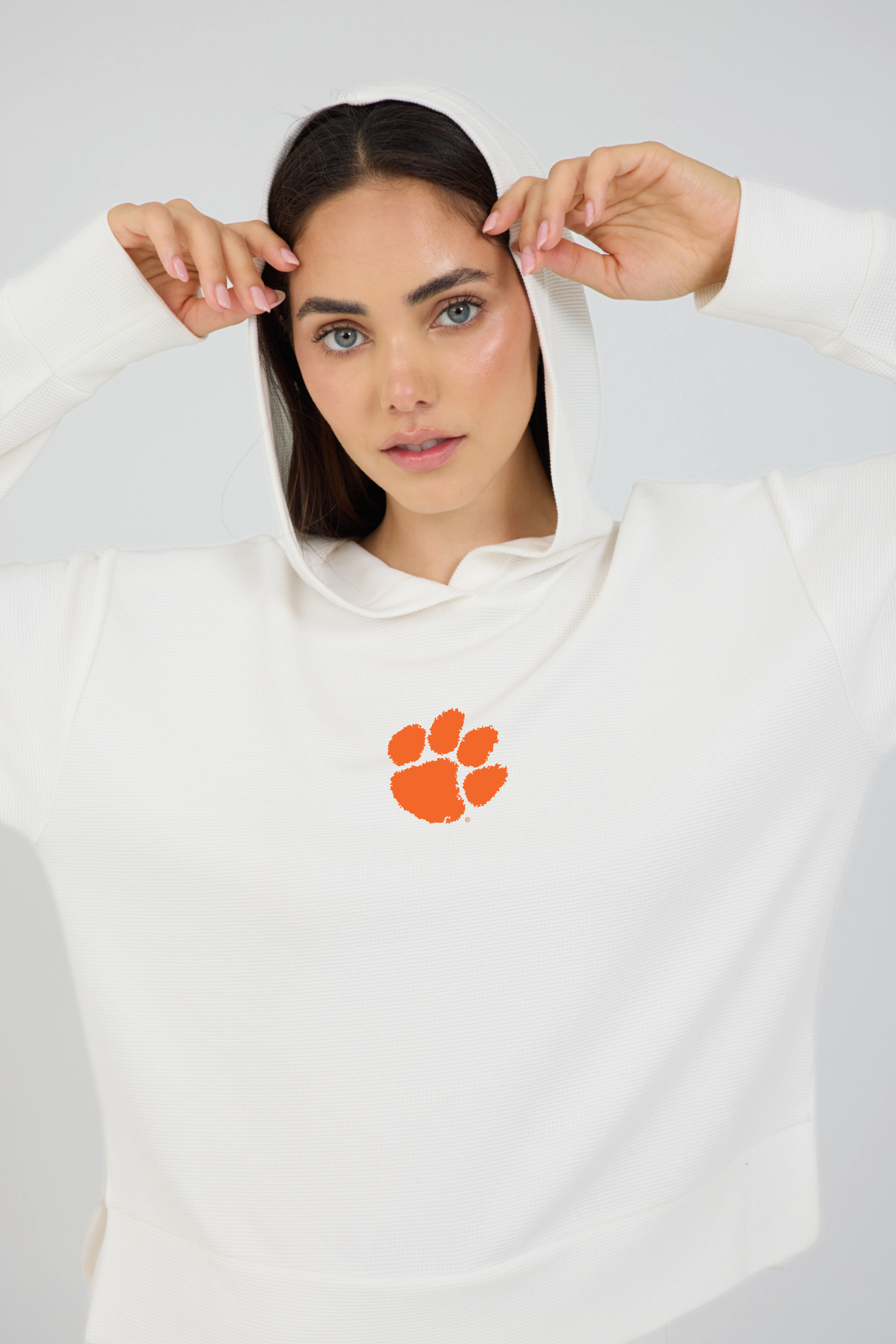 Relaxed Fit Waffle Hoodie Clemson