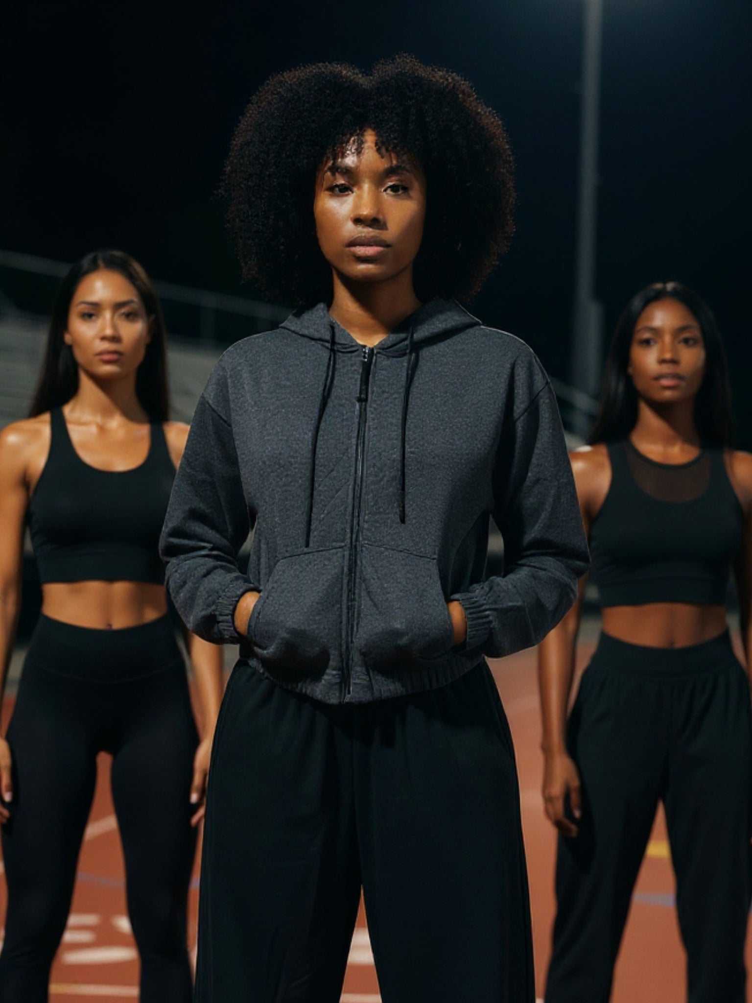 CROPPED ELASTICIZED HOODIE JACKET CHARCOAL