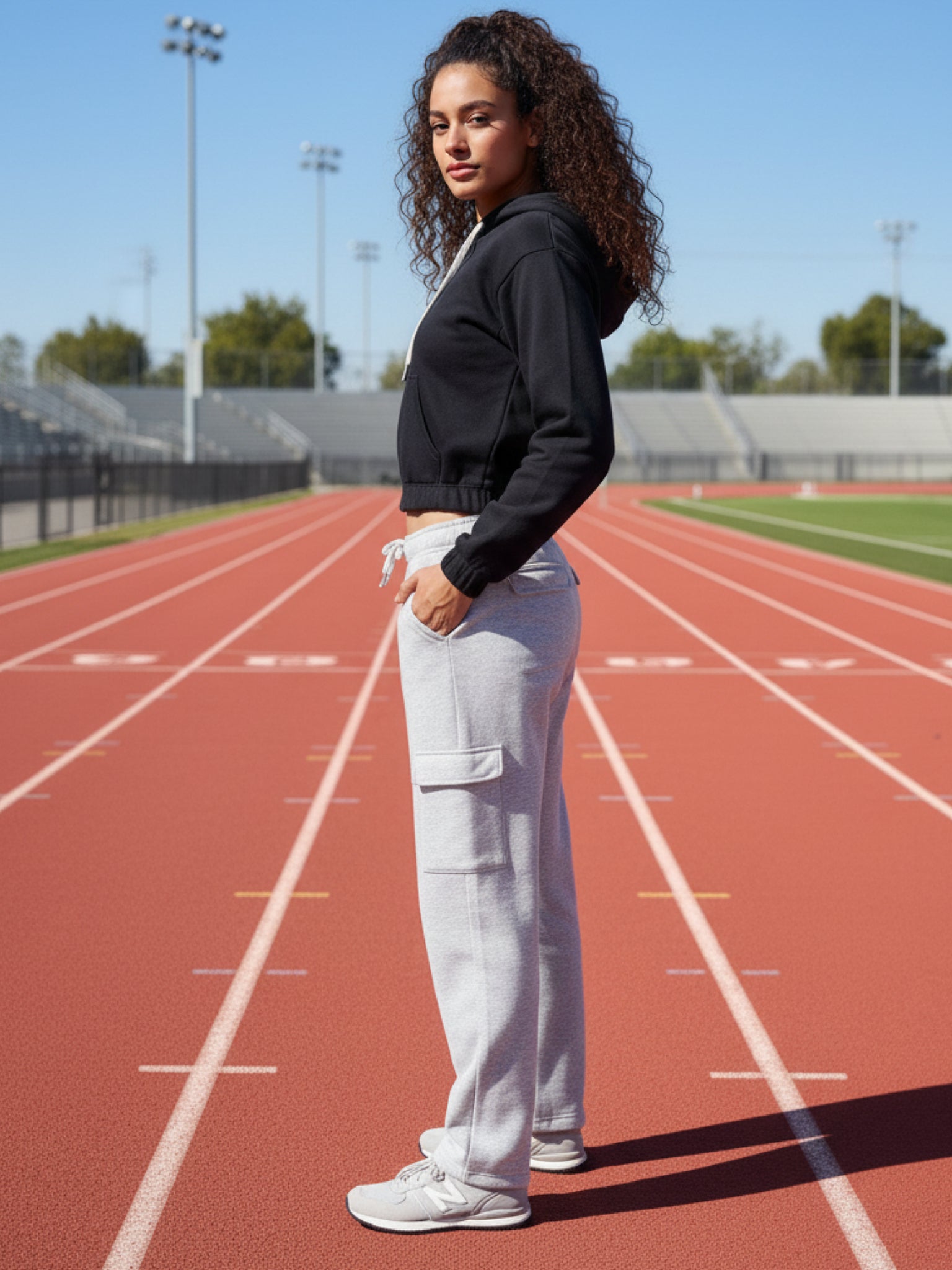 CARGO STRAIGHT LEG FLEECE PANTS