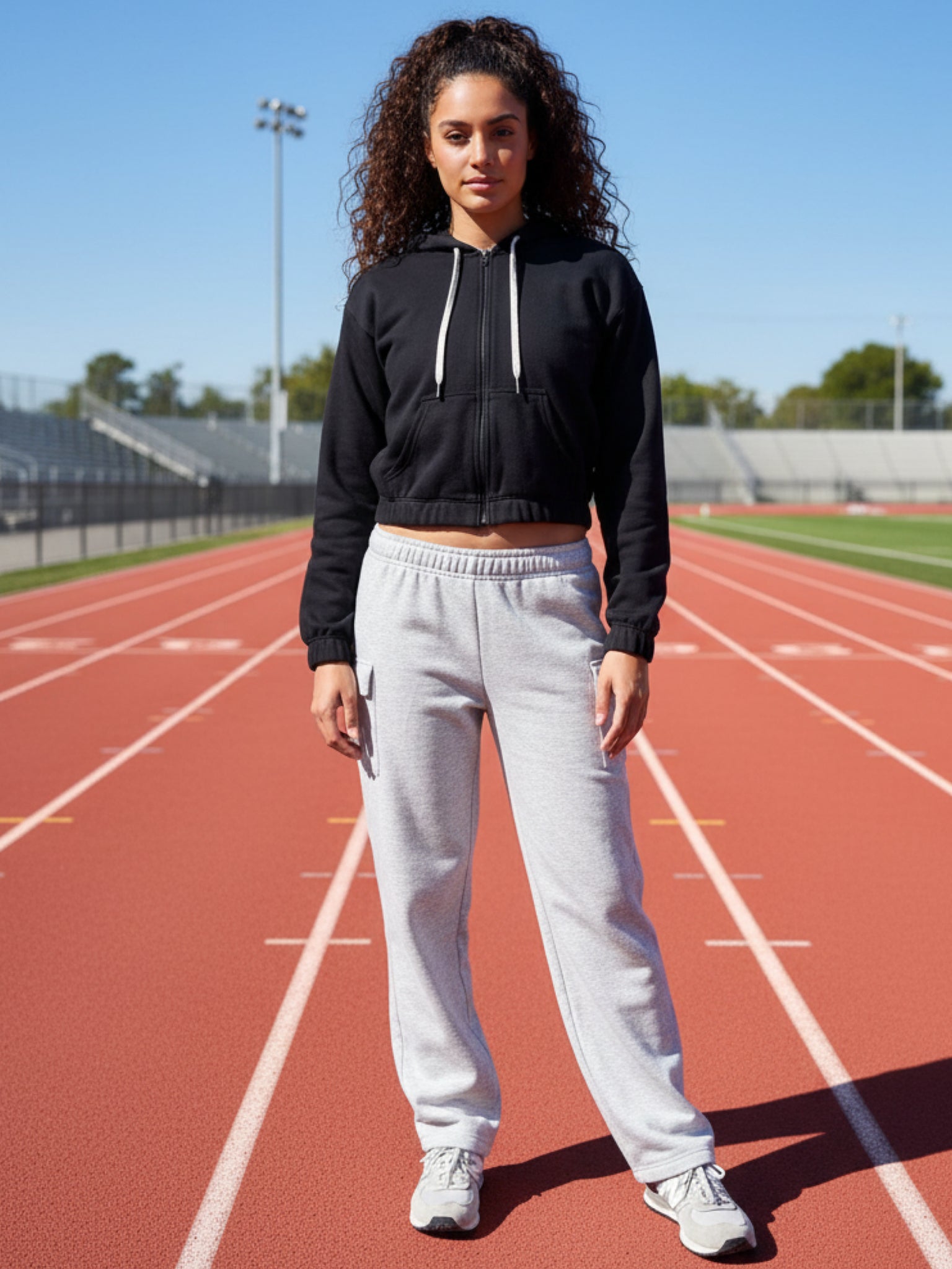 CARGO STRAIGHT LEG FLEECE PANTS