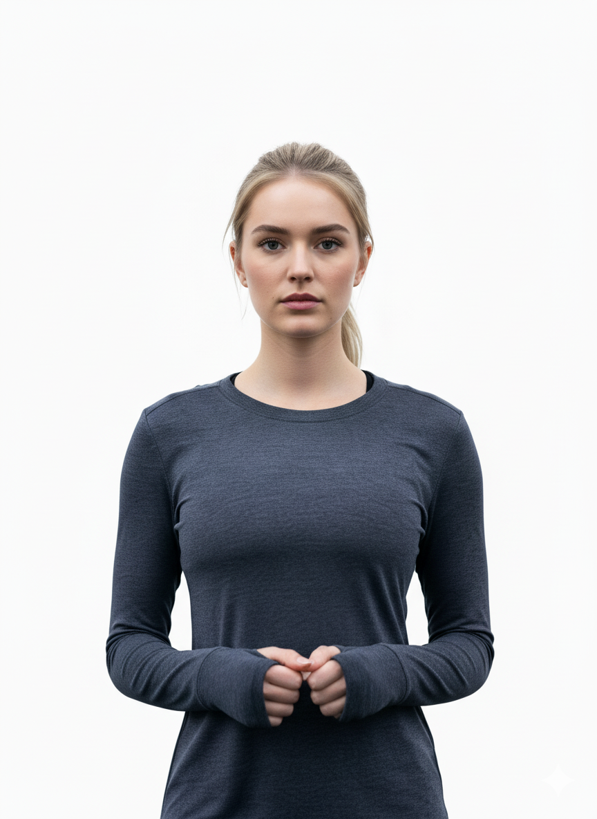 TENCEL RIB LONG SLEEVE W/THUMBHOLES