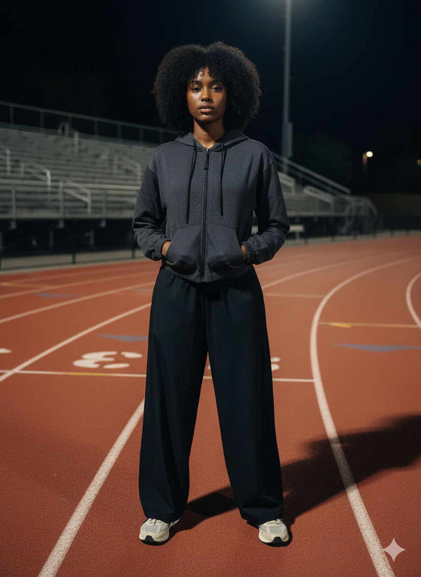 CROPPED ELASTICIZED HOODIE JACKET CHARCOAL