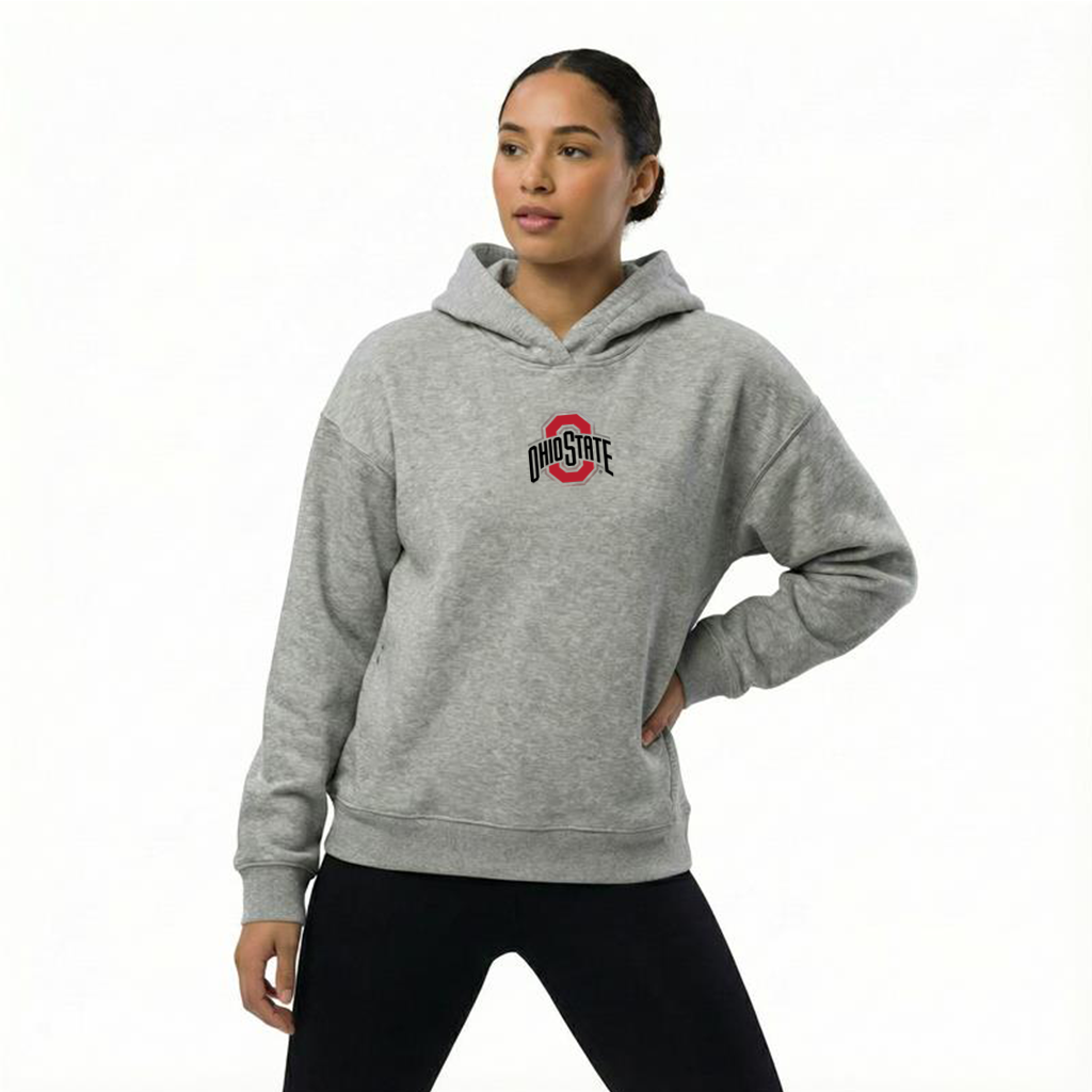 Oversized Zipper Pocket Hoodie Ohio State