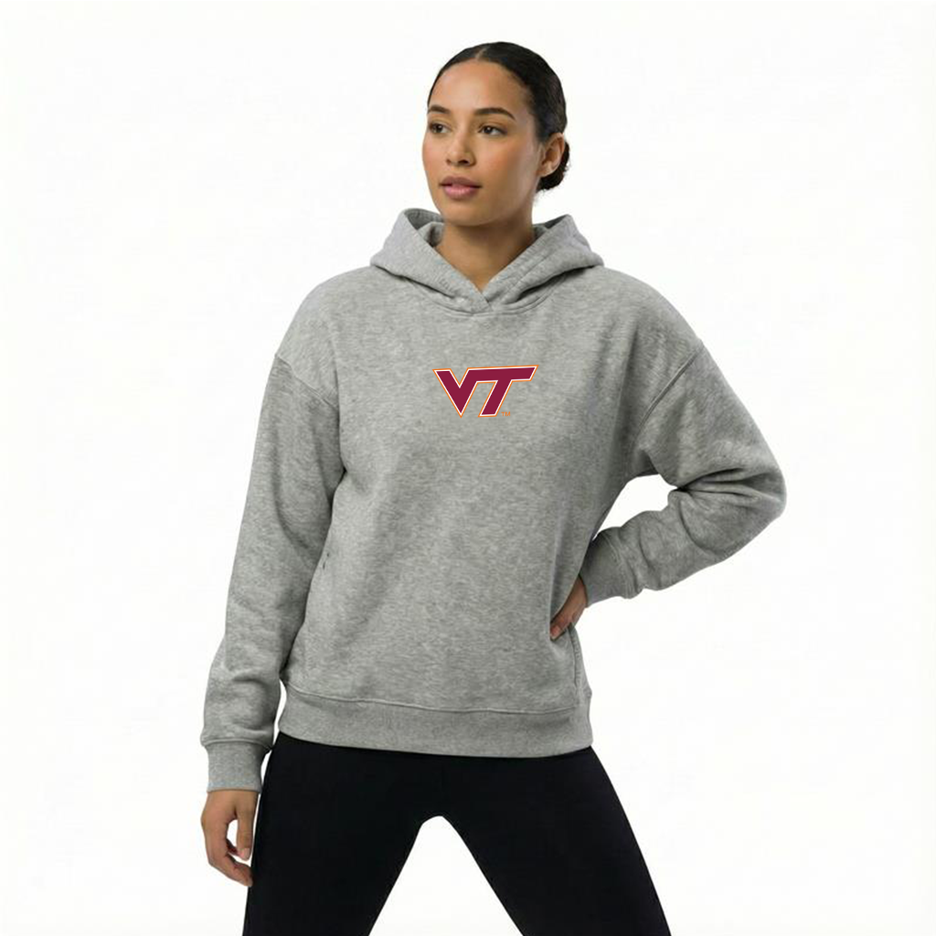 Oversized Zipper Pocket Hoodie Virginia Tech