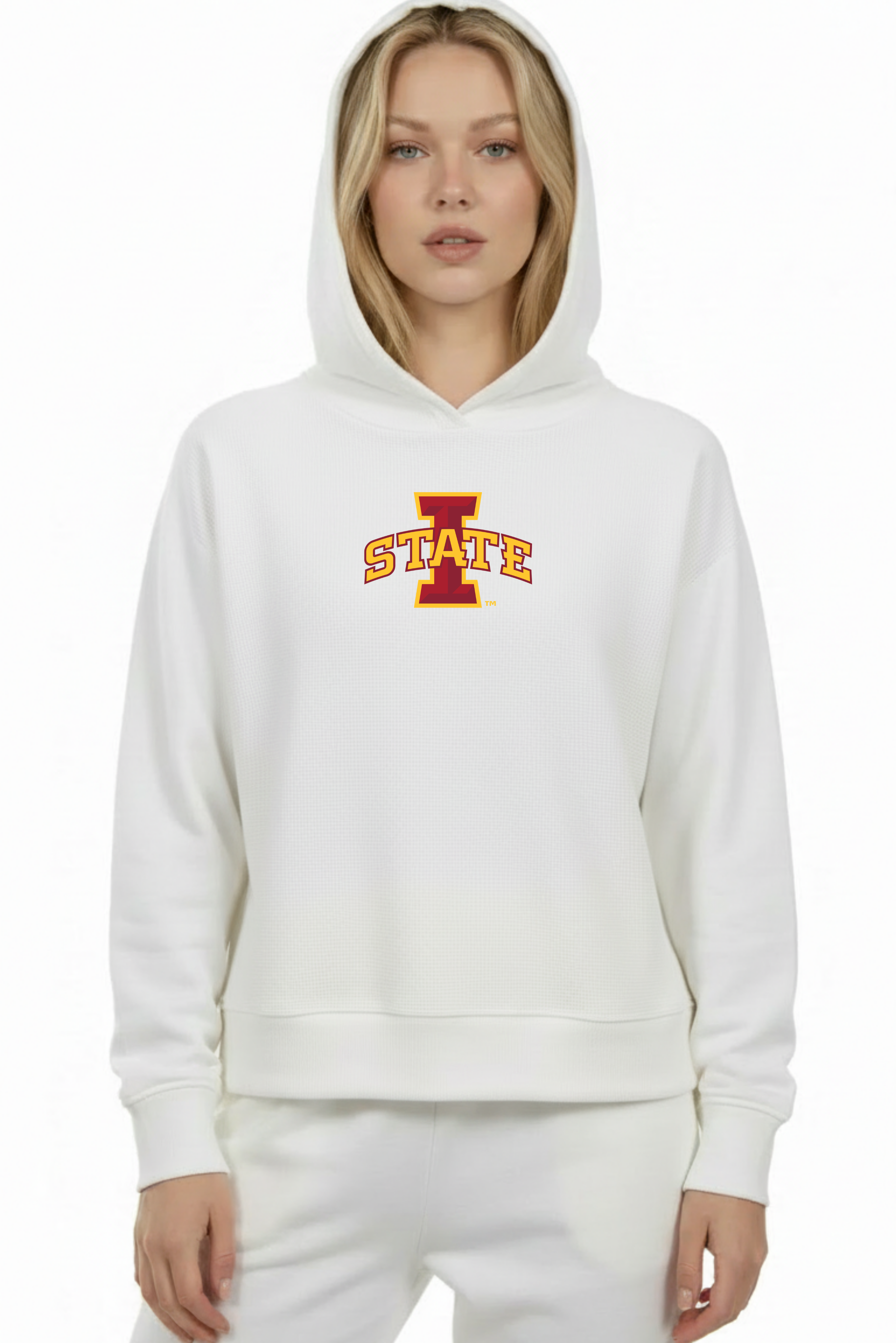 Relaxed Fit Waffle Hoodie Iowa State