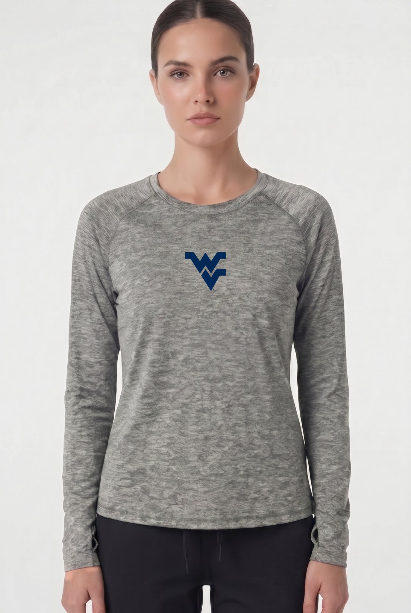 Kadi Raglan Long Sleeve Heather Grey West Virginia