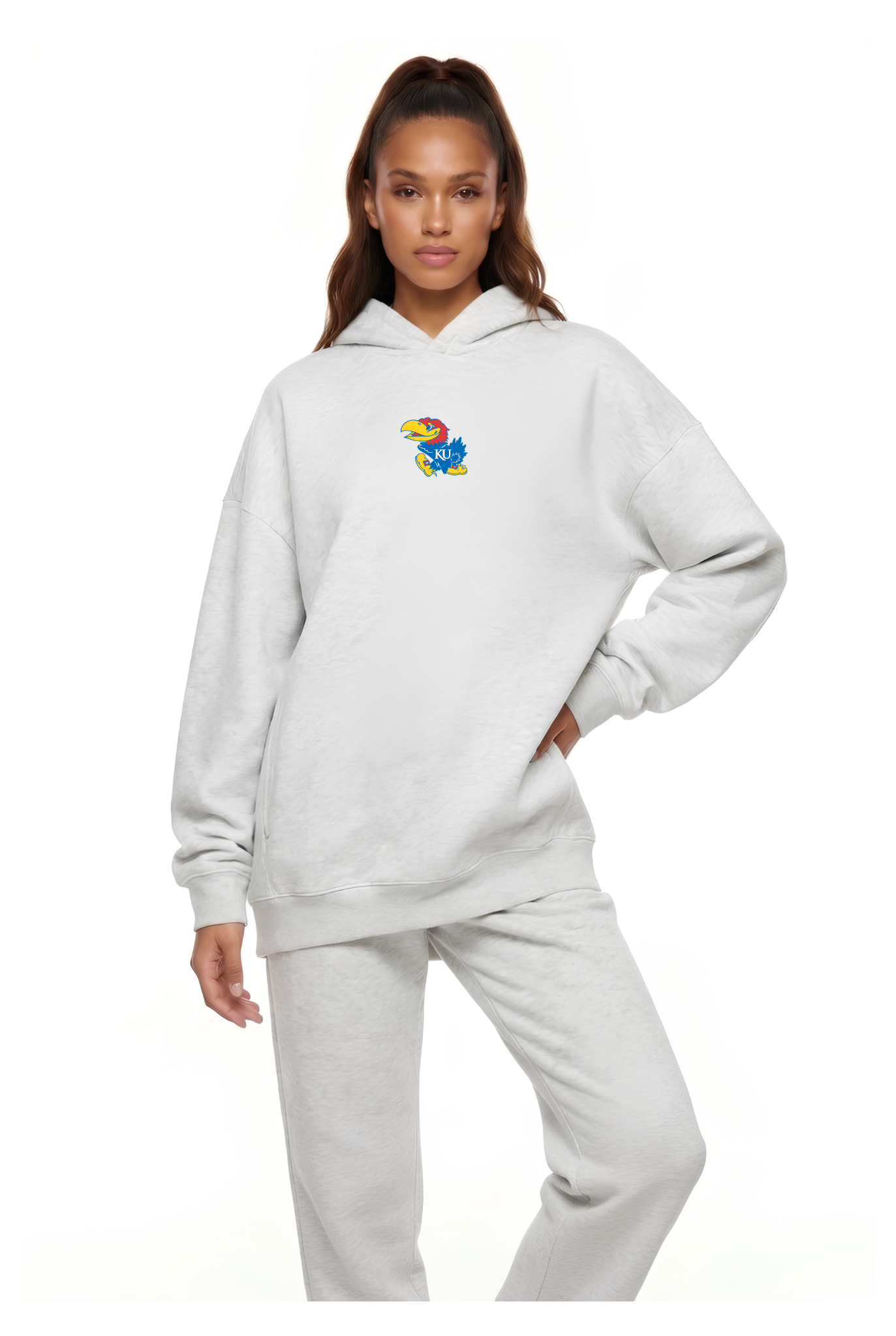 Oversized Zipper Pocket Hoodie Kansas