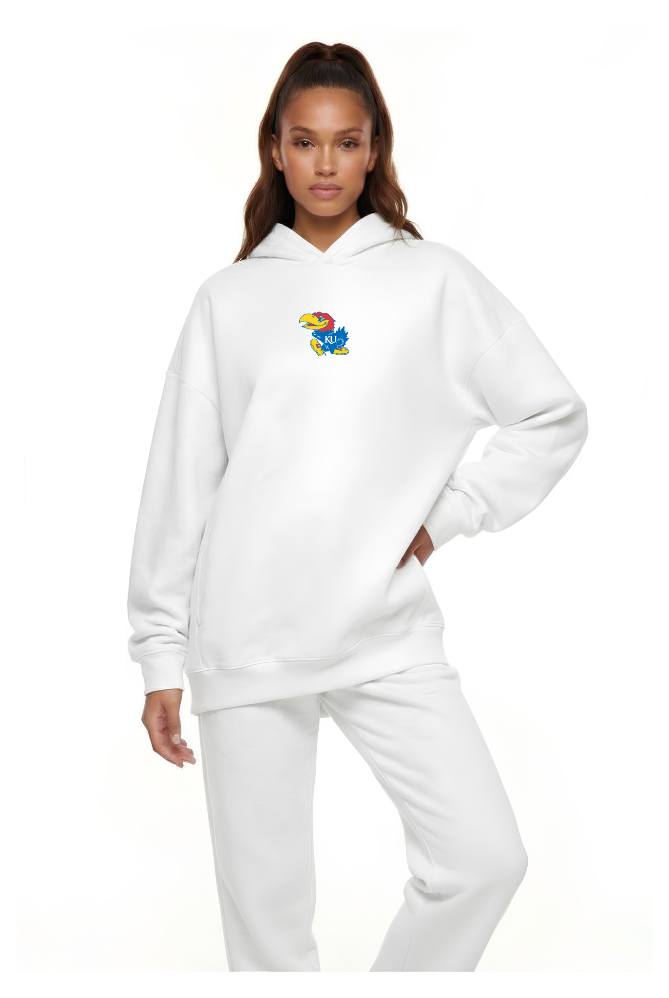 Oversized Zipper Pocket Hoodie Kansas
