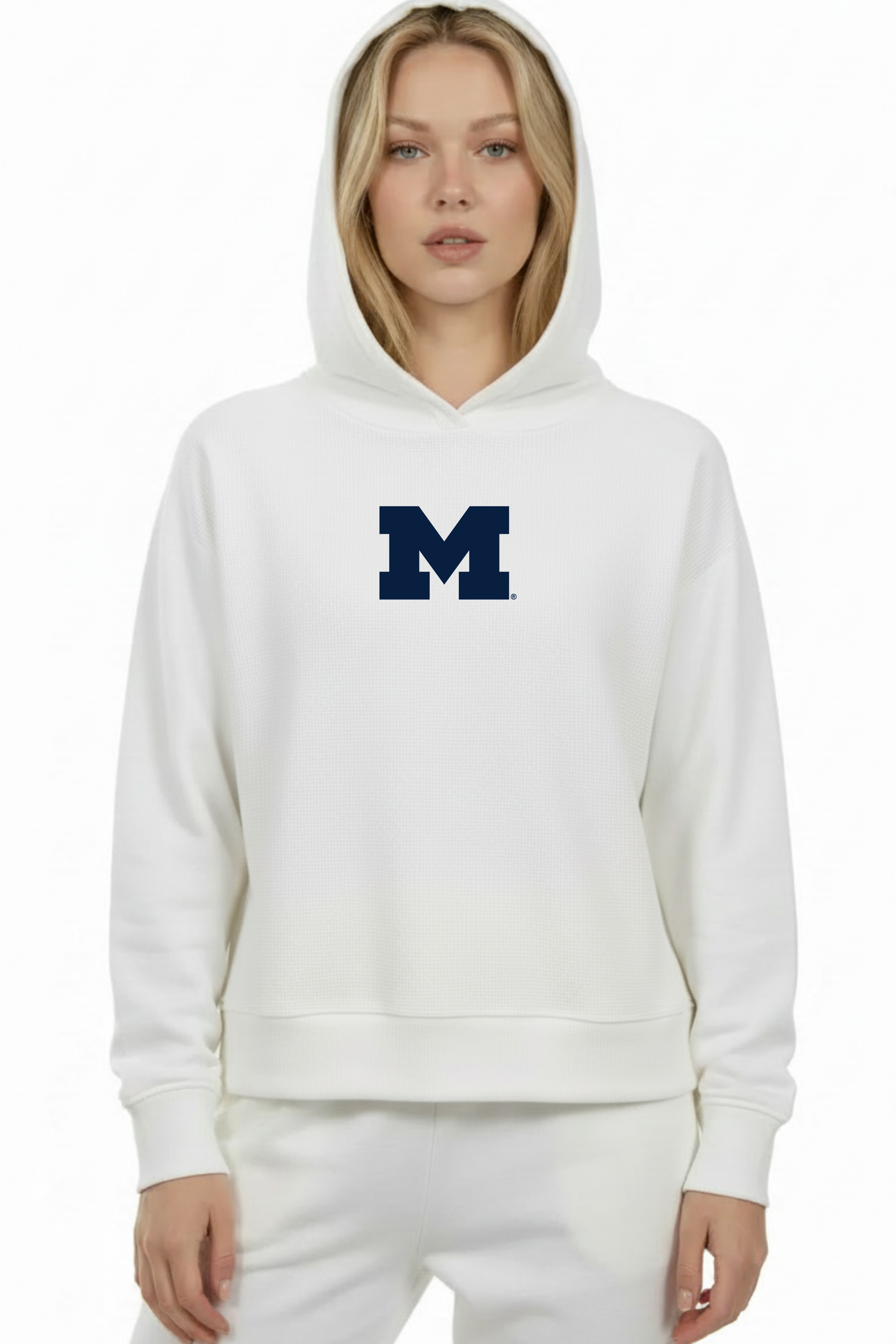 Relaxed Fit Waffle Hoodie Michigan
