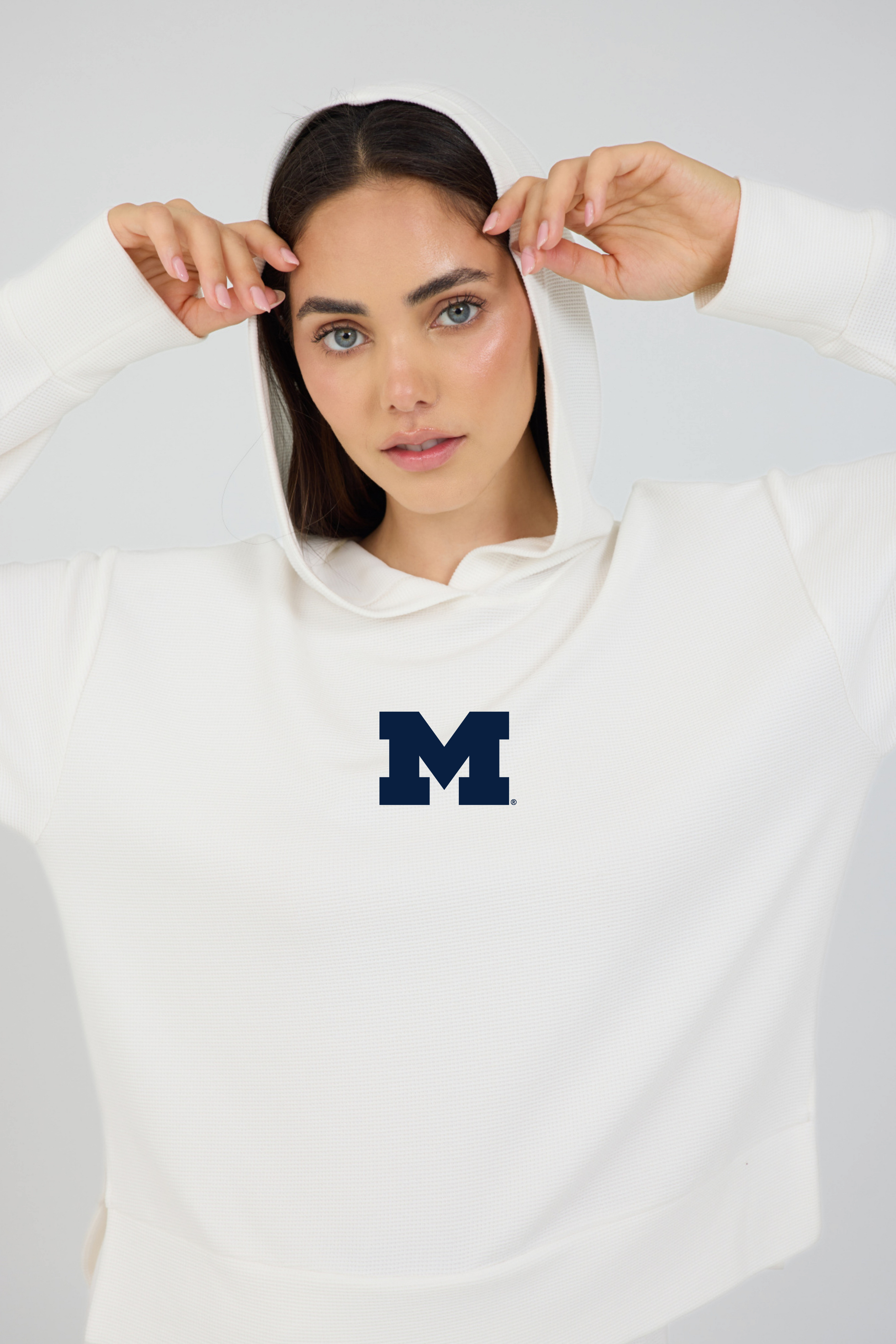 Relaxed Fit Waffle Hoodie Michigan