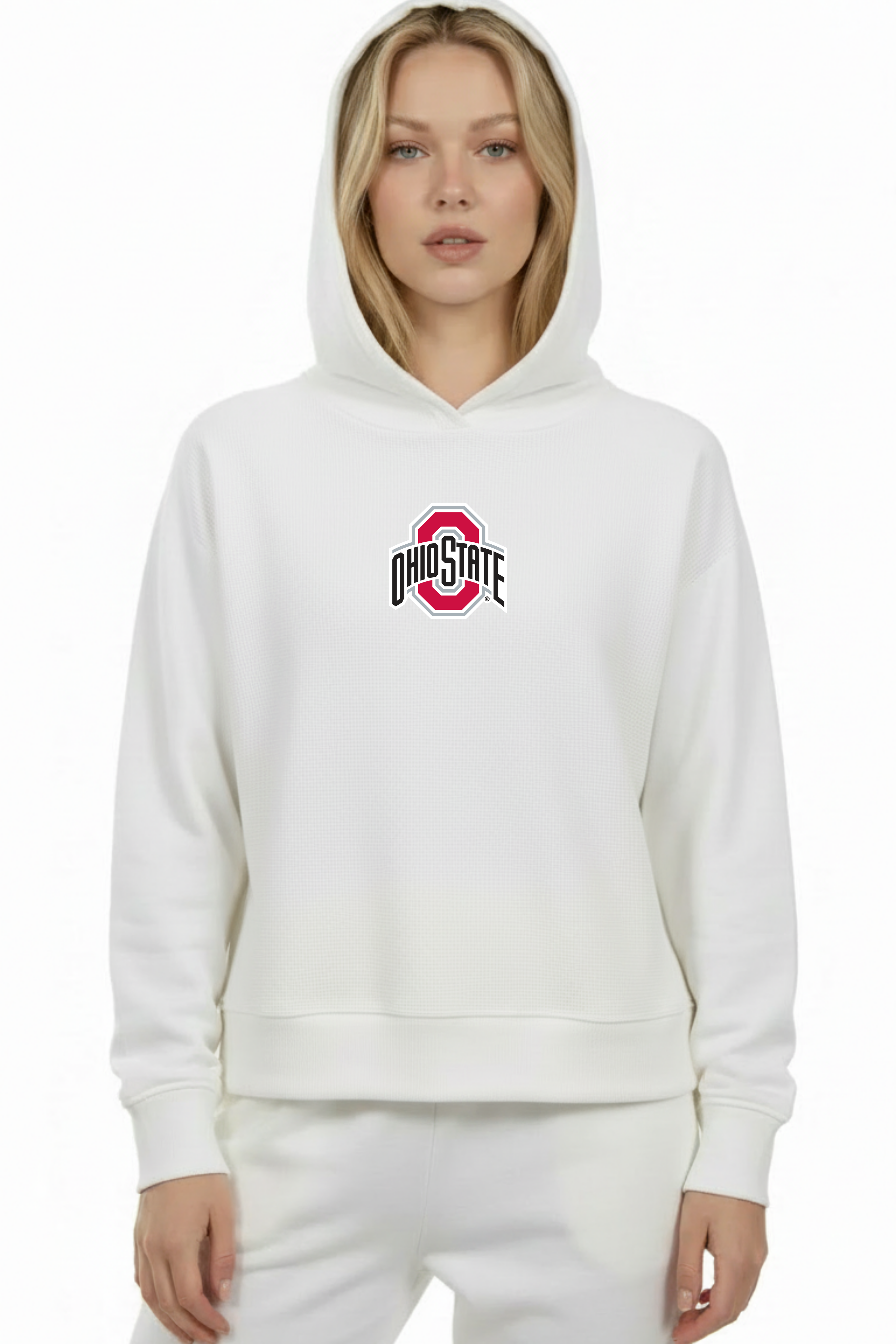 Relaxed Fit Waffle Hoodie Ohio State