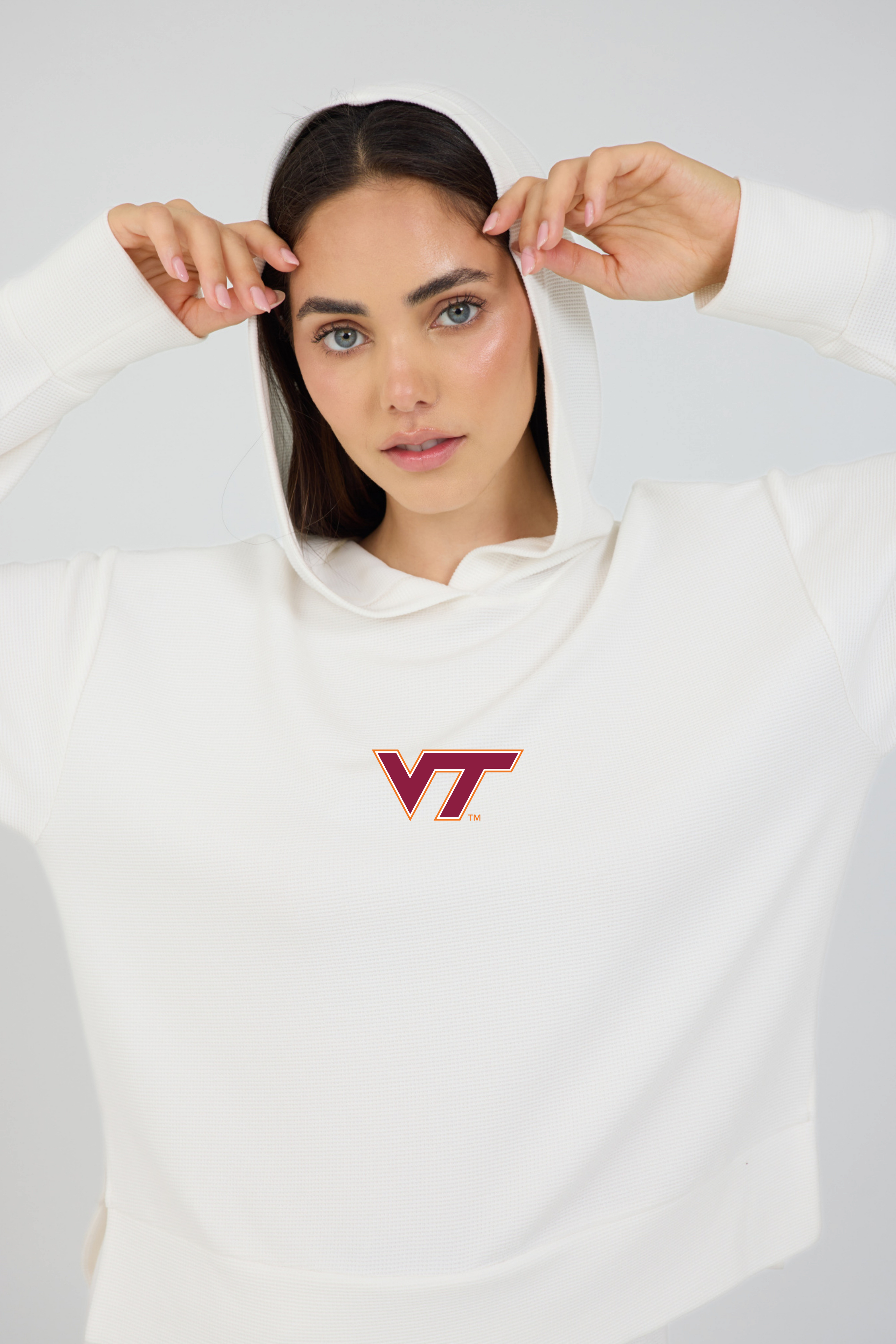 Relaxed Fit Waffle Hoodie Virginia Tech
