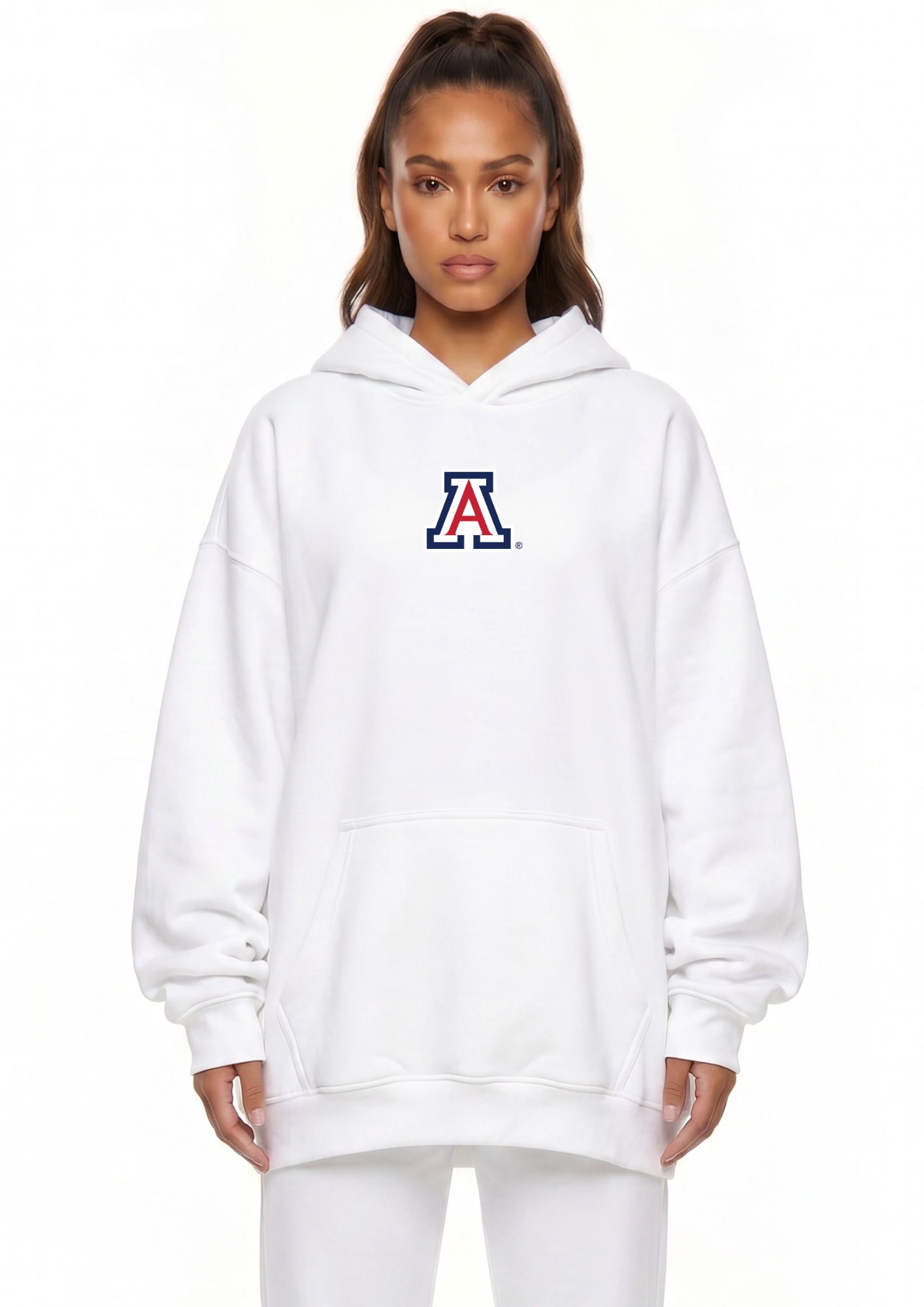 Arizona Kadi Oversized Zipper Pocket Hoodie – front view