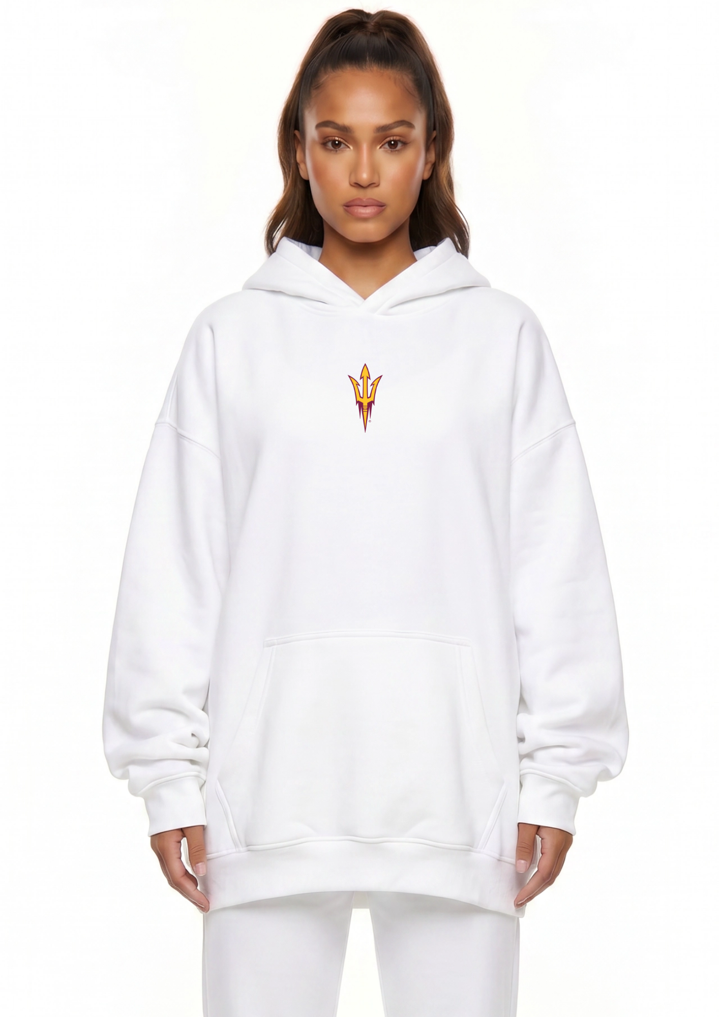 Arizona State Kadi Oversized Zipper Pocket Hoodie – front view