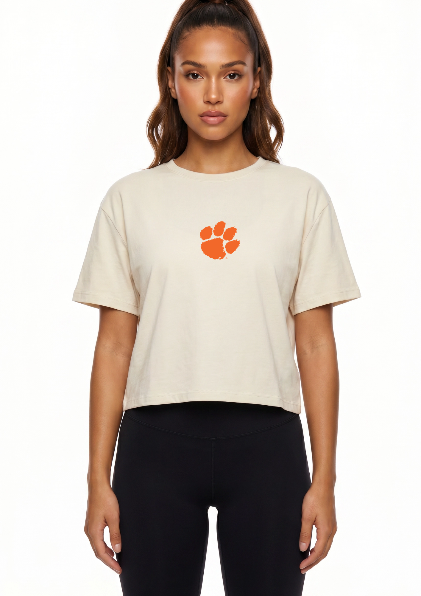 Clemson Kadi Turnout Tee, Bone colorway – styled view