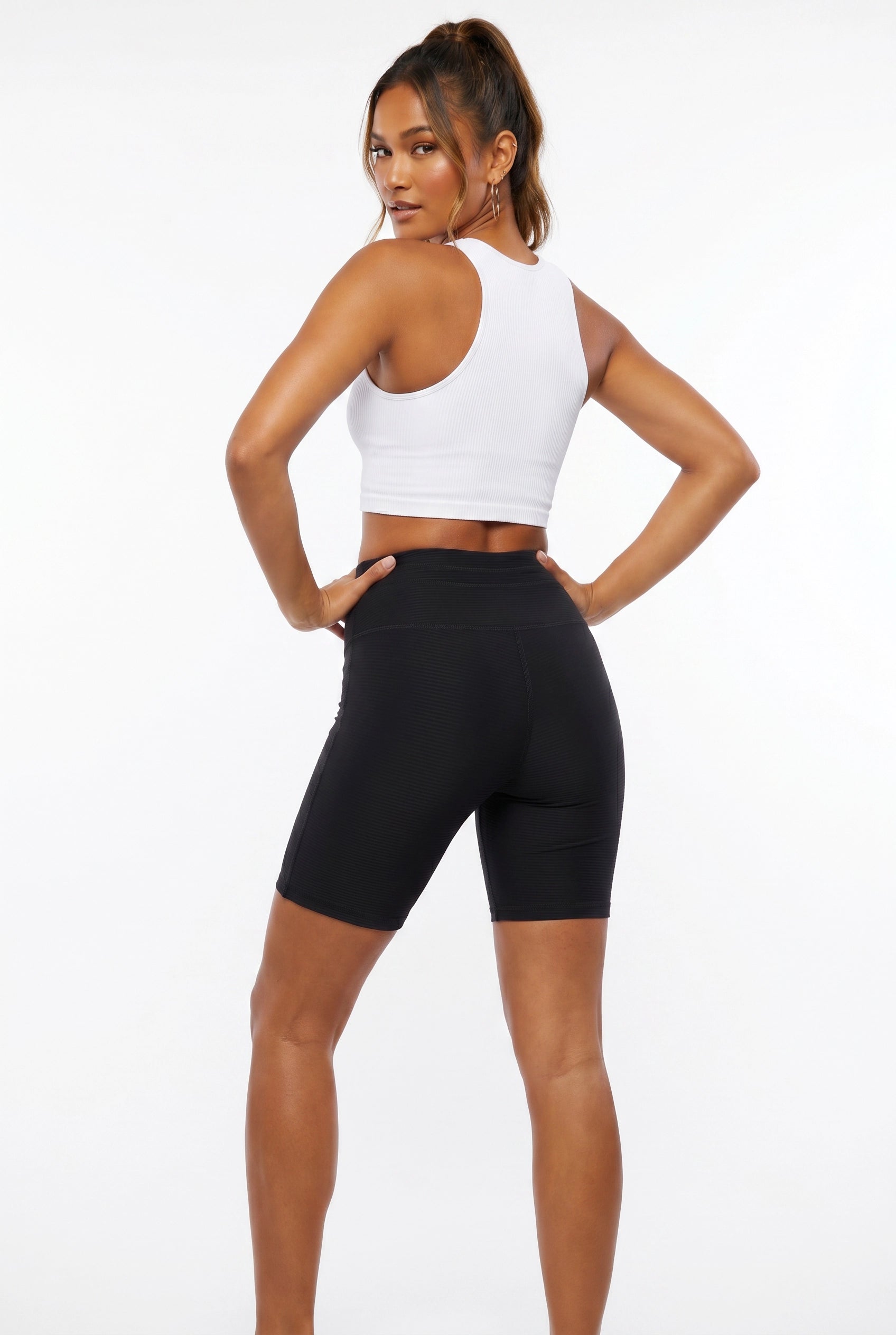 Kadi 2x2 Rib Tie Shorts back view