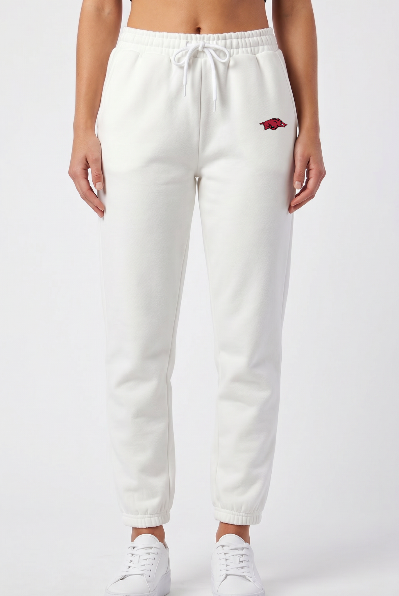 Arkansas Side Pockets Joggers White