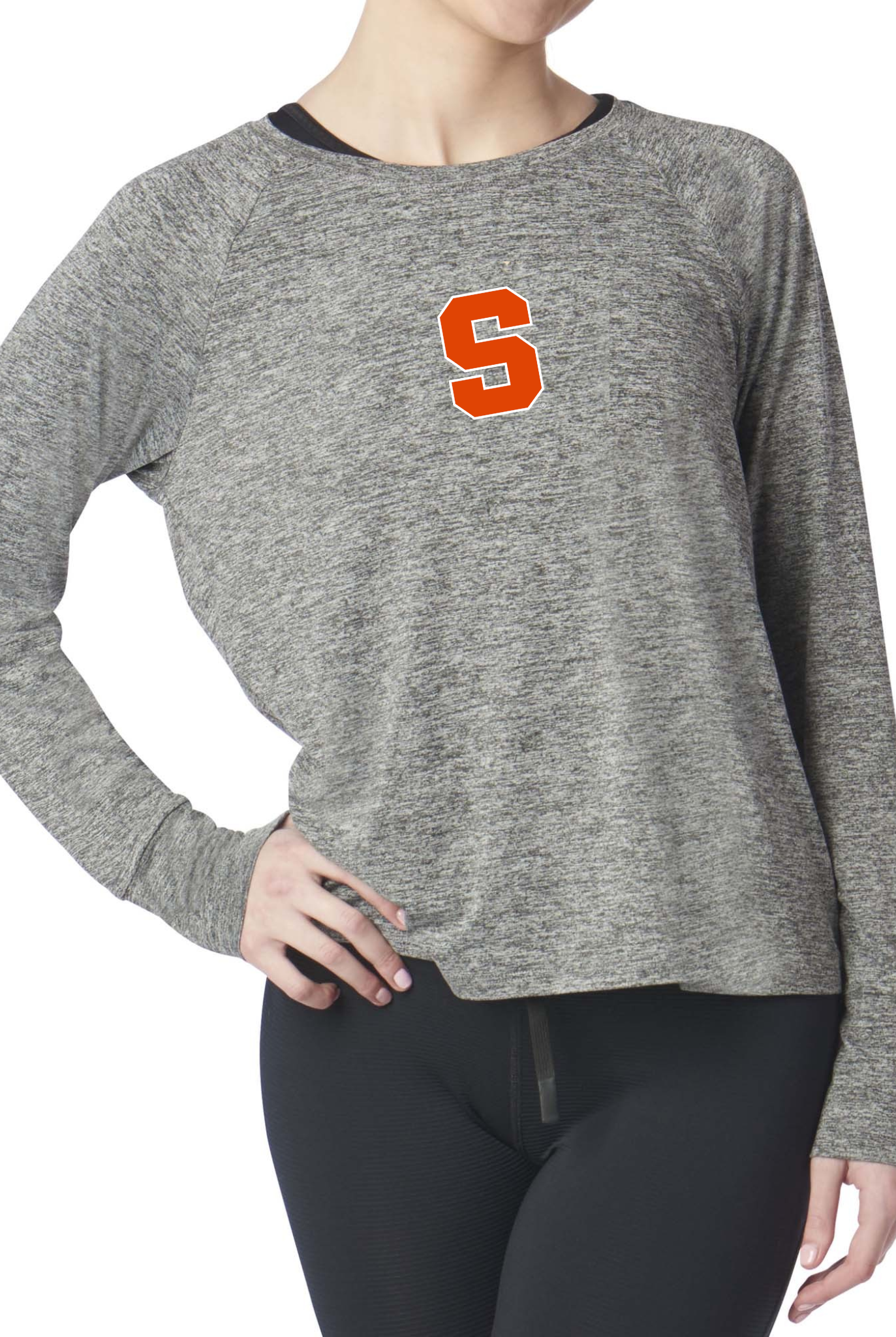 Syracuse Raglan Long Sleeve Heather Jersey alt