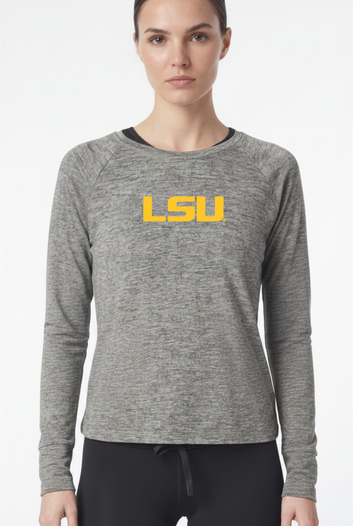 LSU Raglan Long Sleeve Heather Jersey