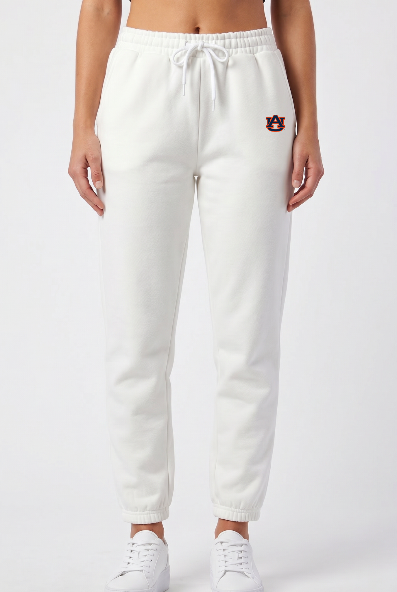 Side Pockets Joggers White Auburn