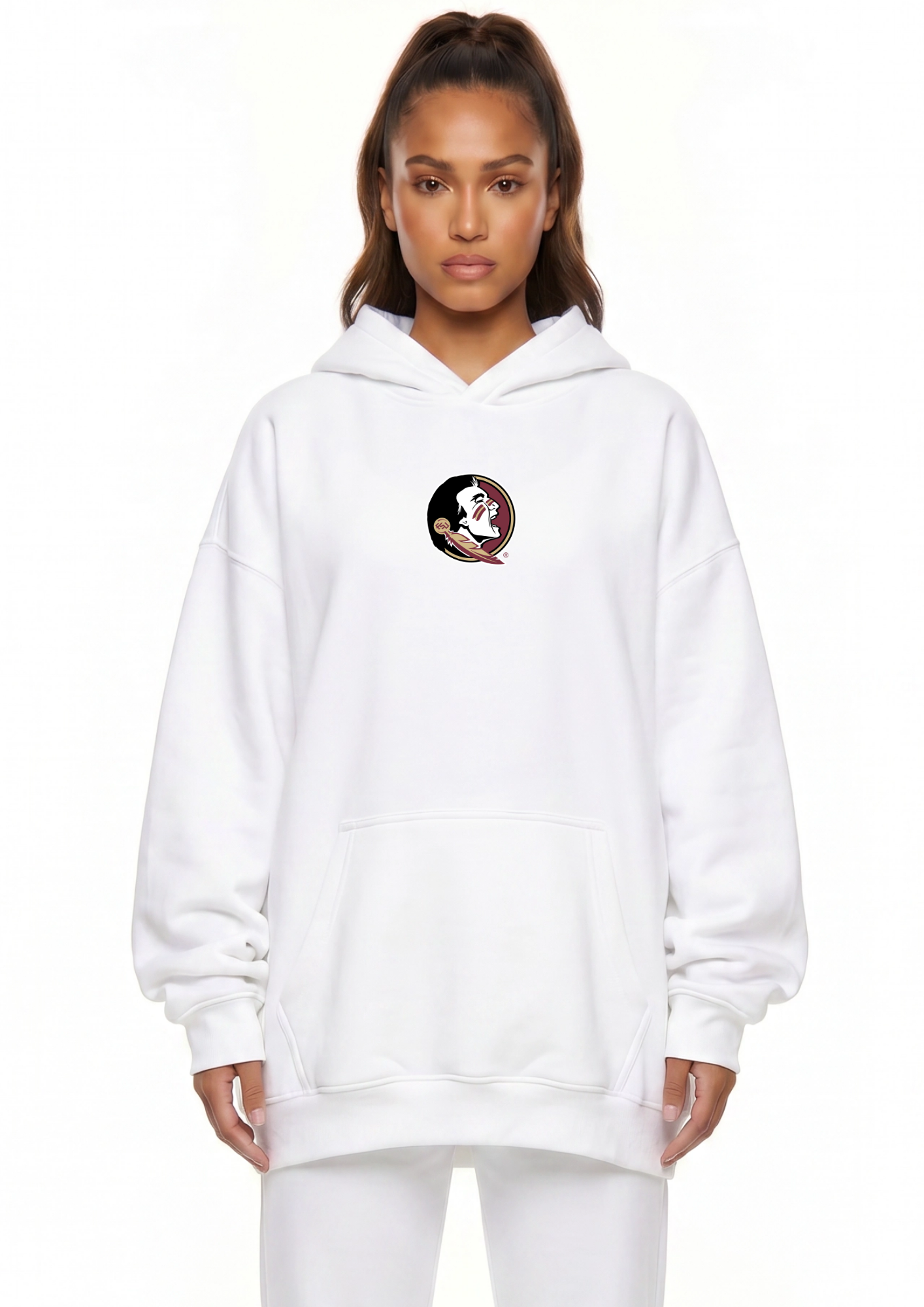 Florida State Kadi Oversized Zipper Pocket Hoodie – front view