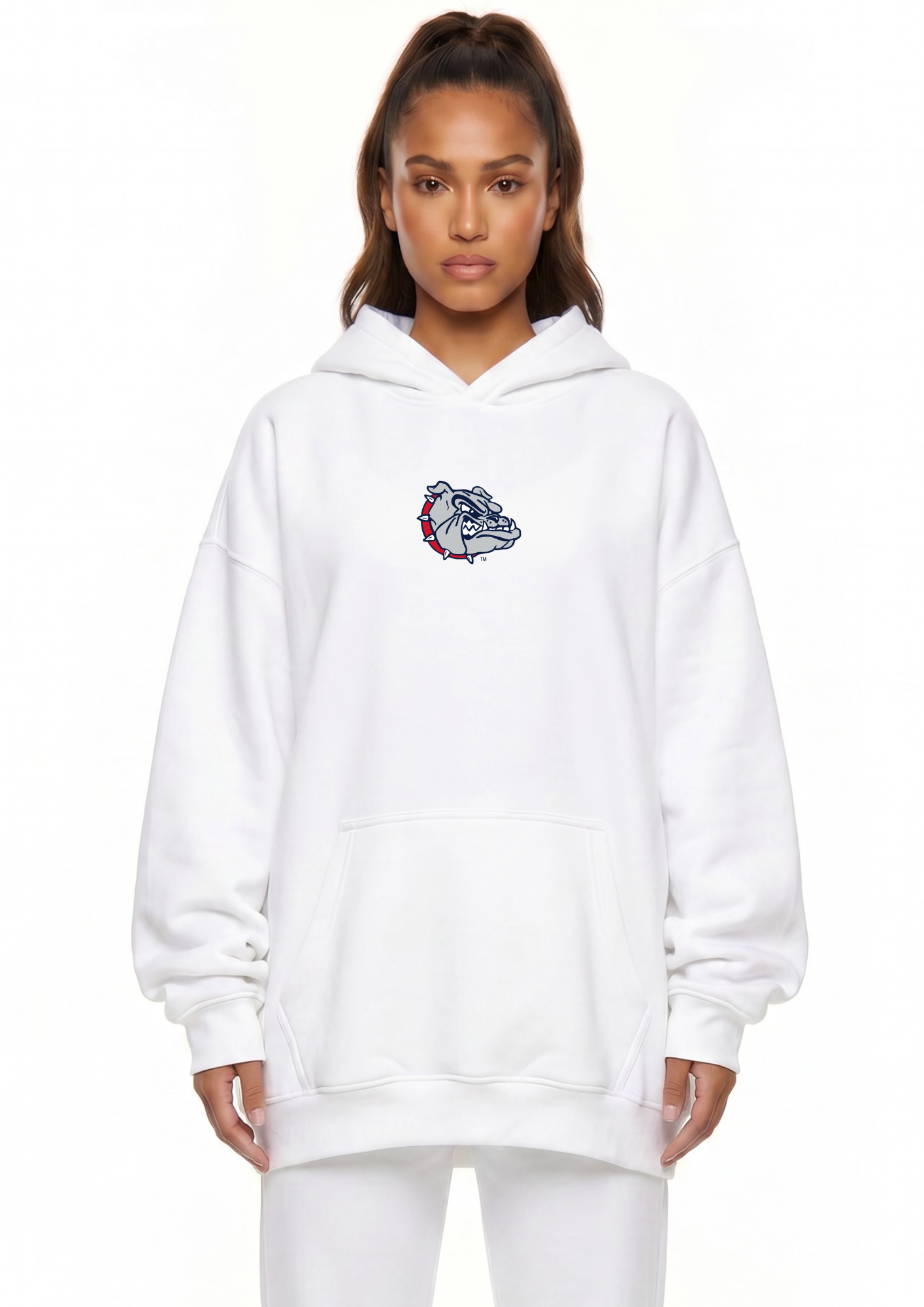 Gonzaga Kadi Oversized Zipper Pocket Hoodie – front view