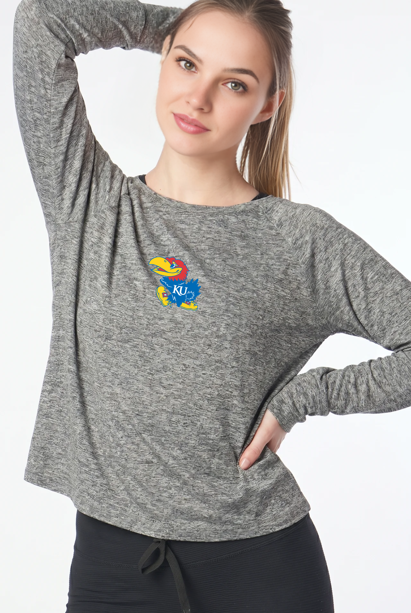 Raglan Long Sleeve Heather Jersey 2 Kansas