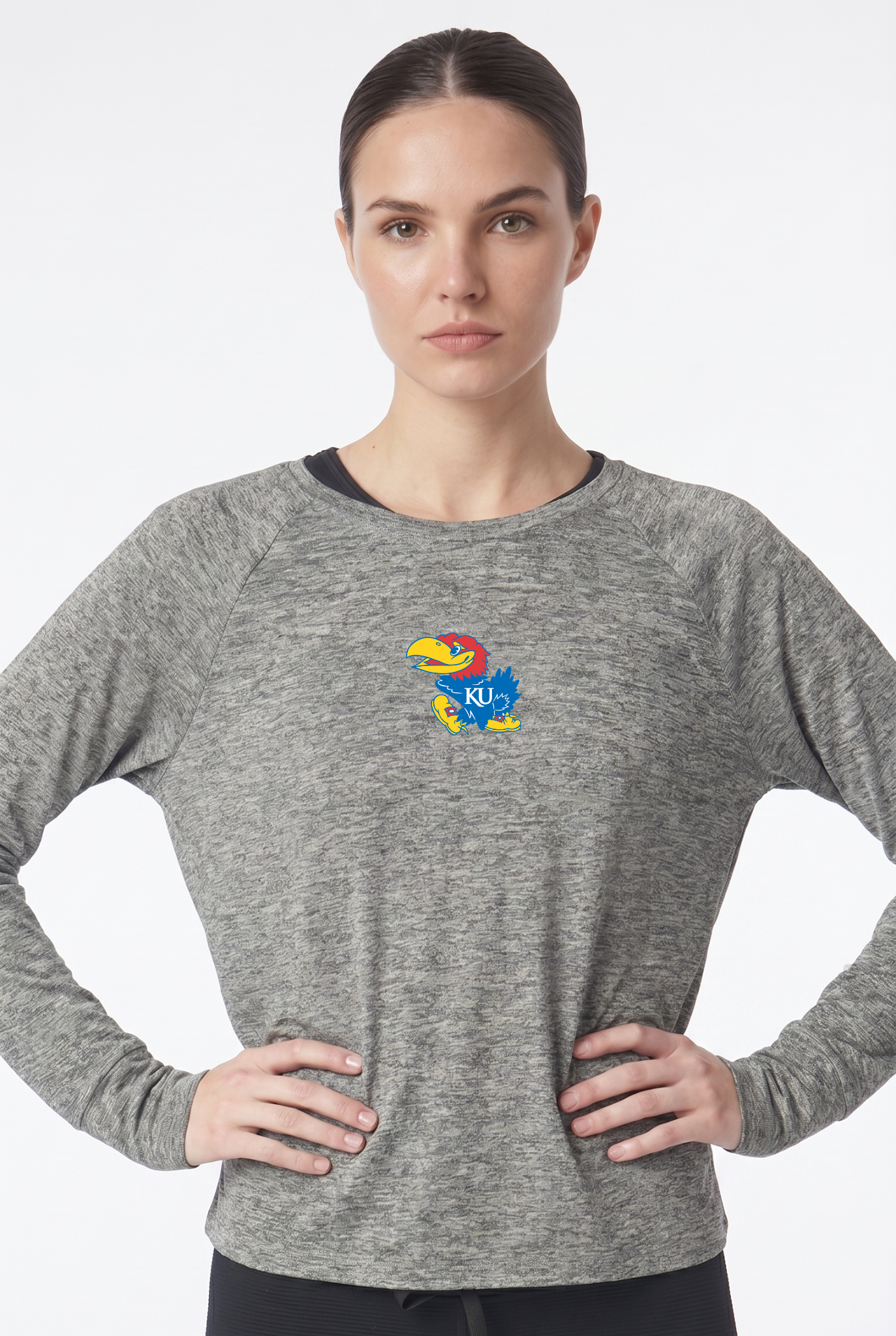 Raglan Long Sleeve Heather Jersey Kansas