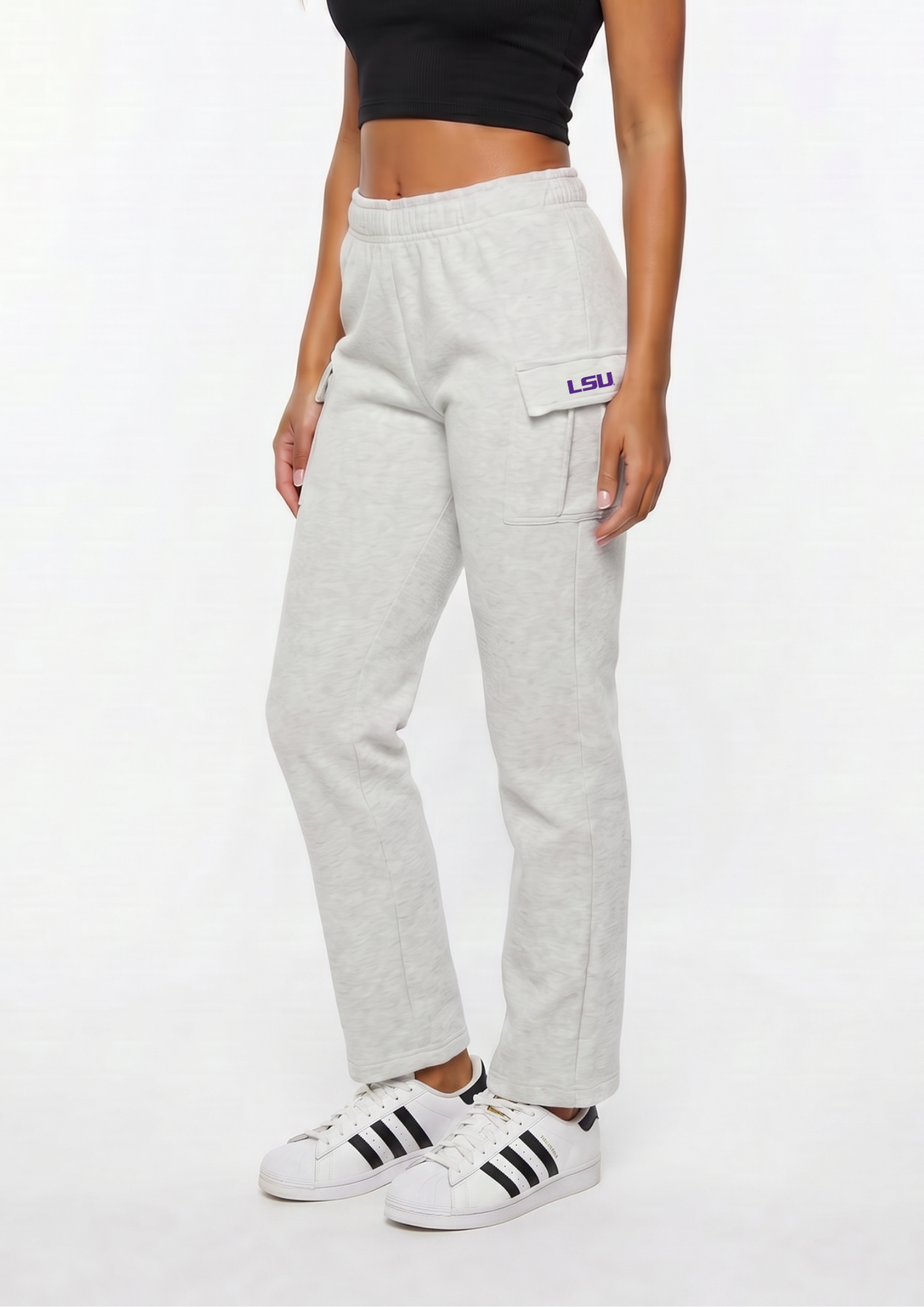 LSU Kadi Cargo Straight Fleece pant – front view
