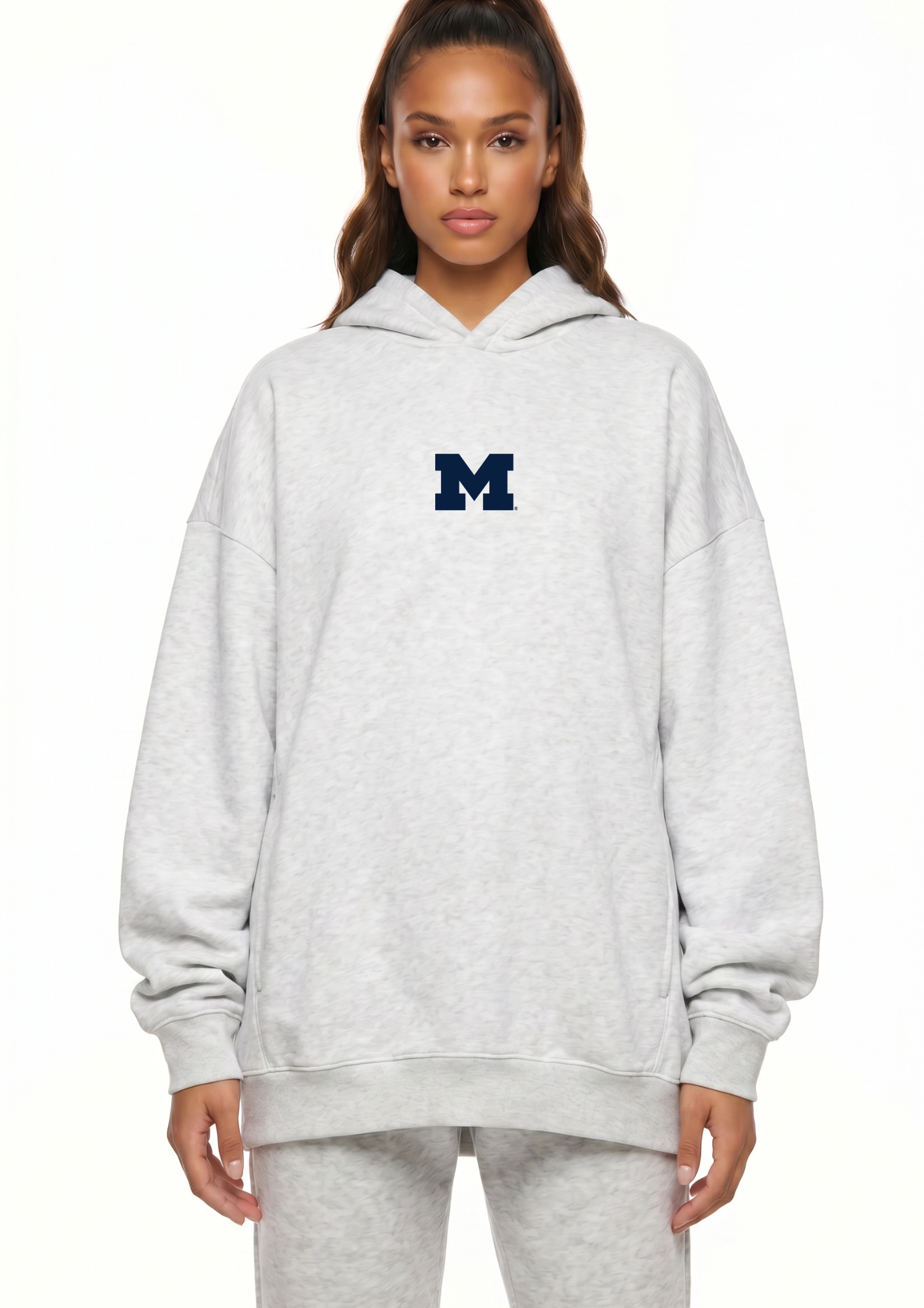 Michigan Kadi Oversized Zipper Pocket Hoodie – alternate angle
