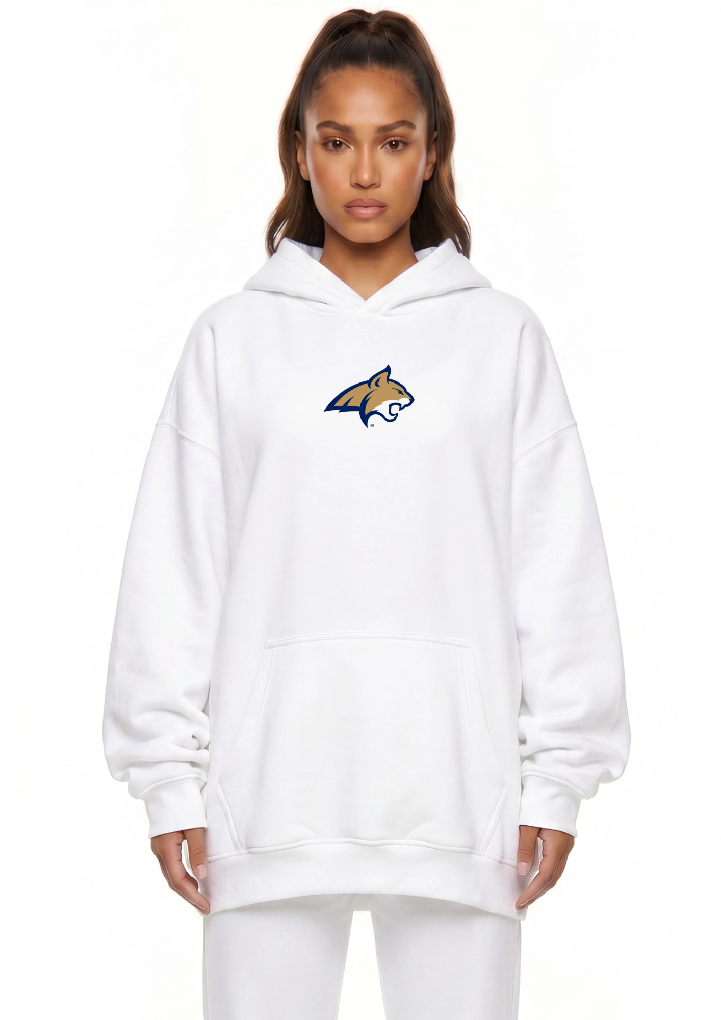 Montana State Kadi Oversized Zipper Pocket Hoodie – front view