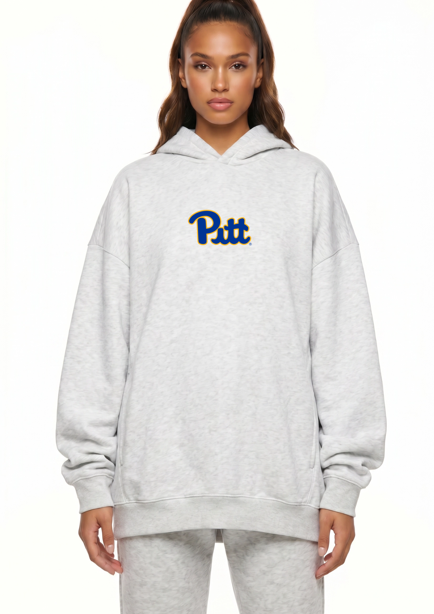 Pittsburgh Kadi Oversized Zipper Pocket Hoodie – alternate angle