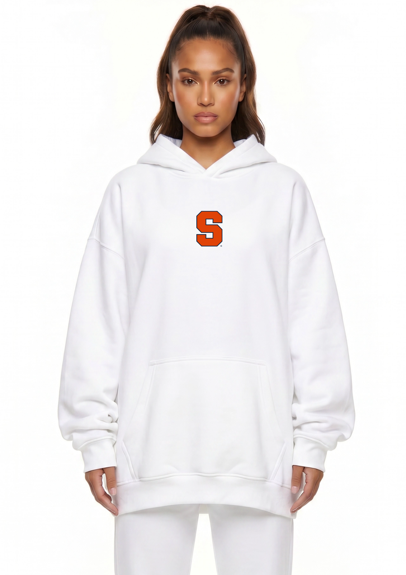 Syracuse Kadi Oversized Zipper Pocket Hoodie – front view