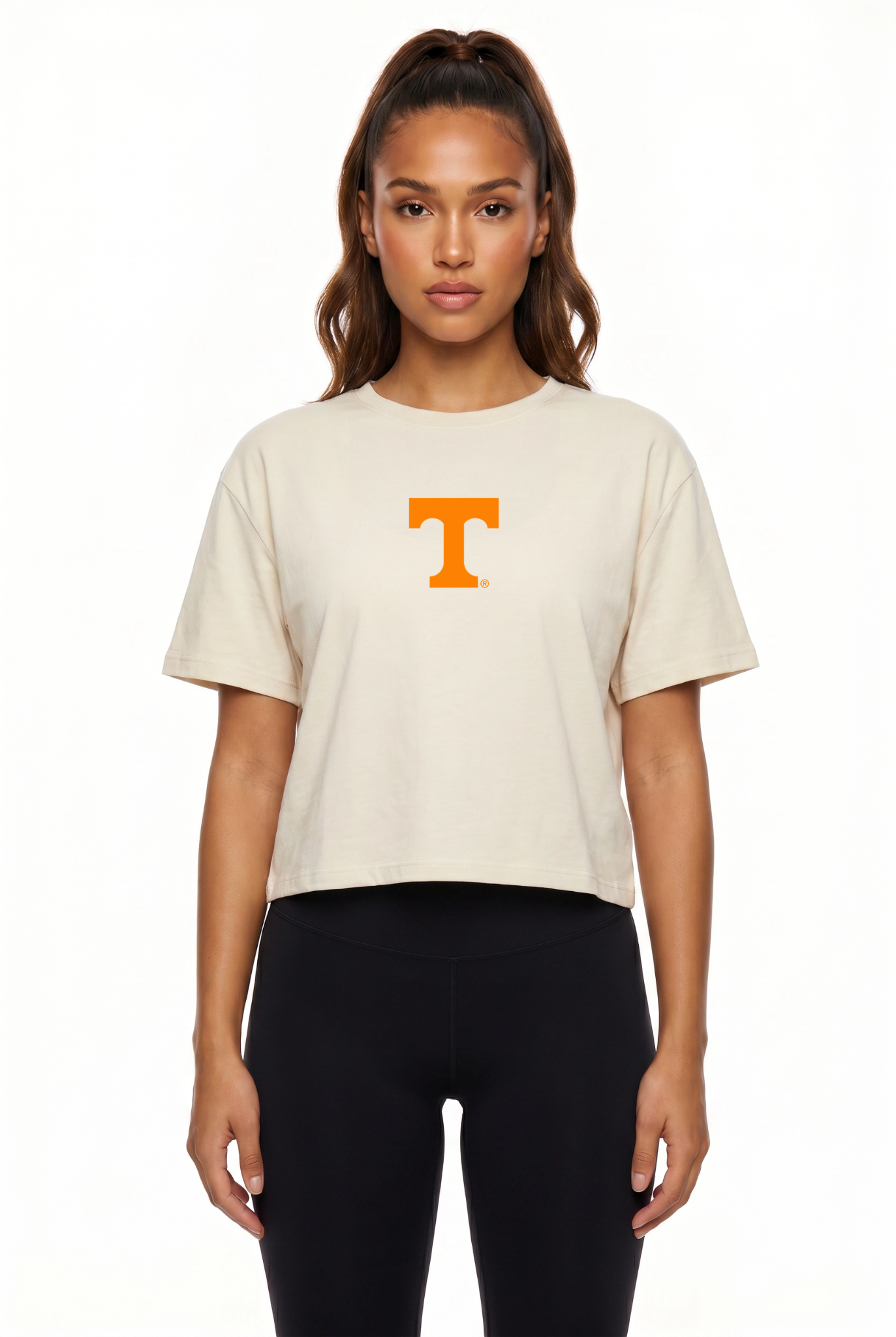 Tennessee Kadi Turnout Tee, Bone colorway – officially licensed team logo front and center, front view