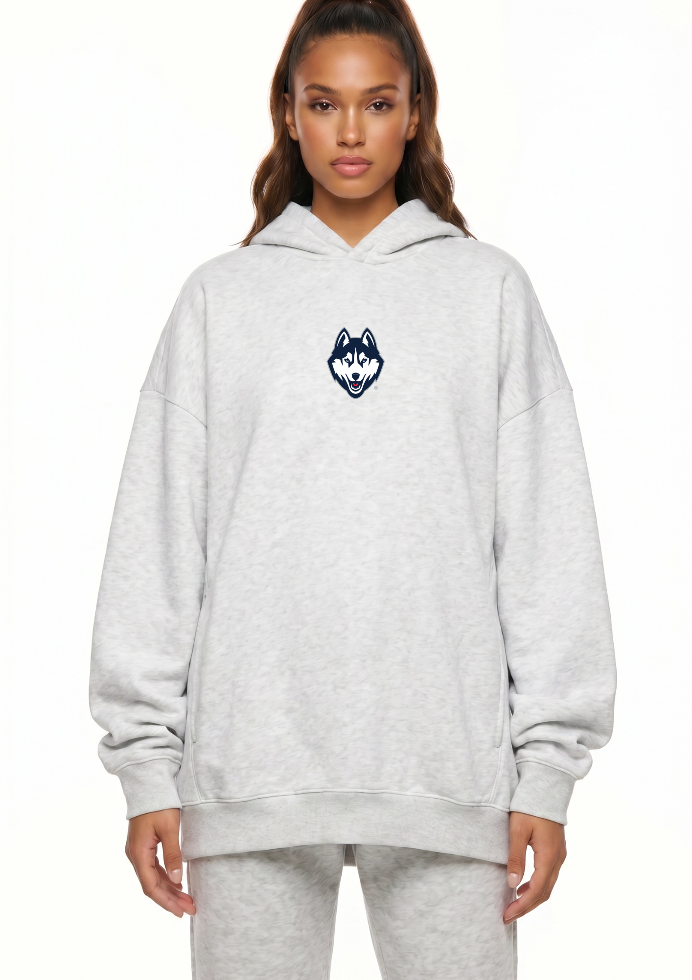 UConn Kadi Oversized Zipper Pocket Hoodie – alternate angle
