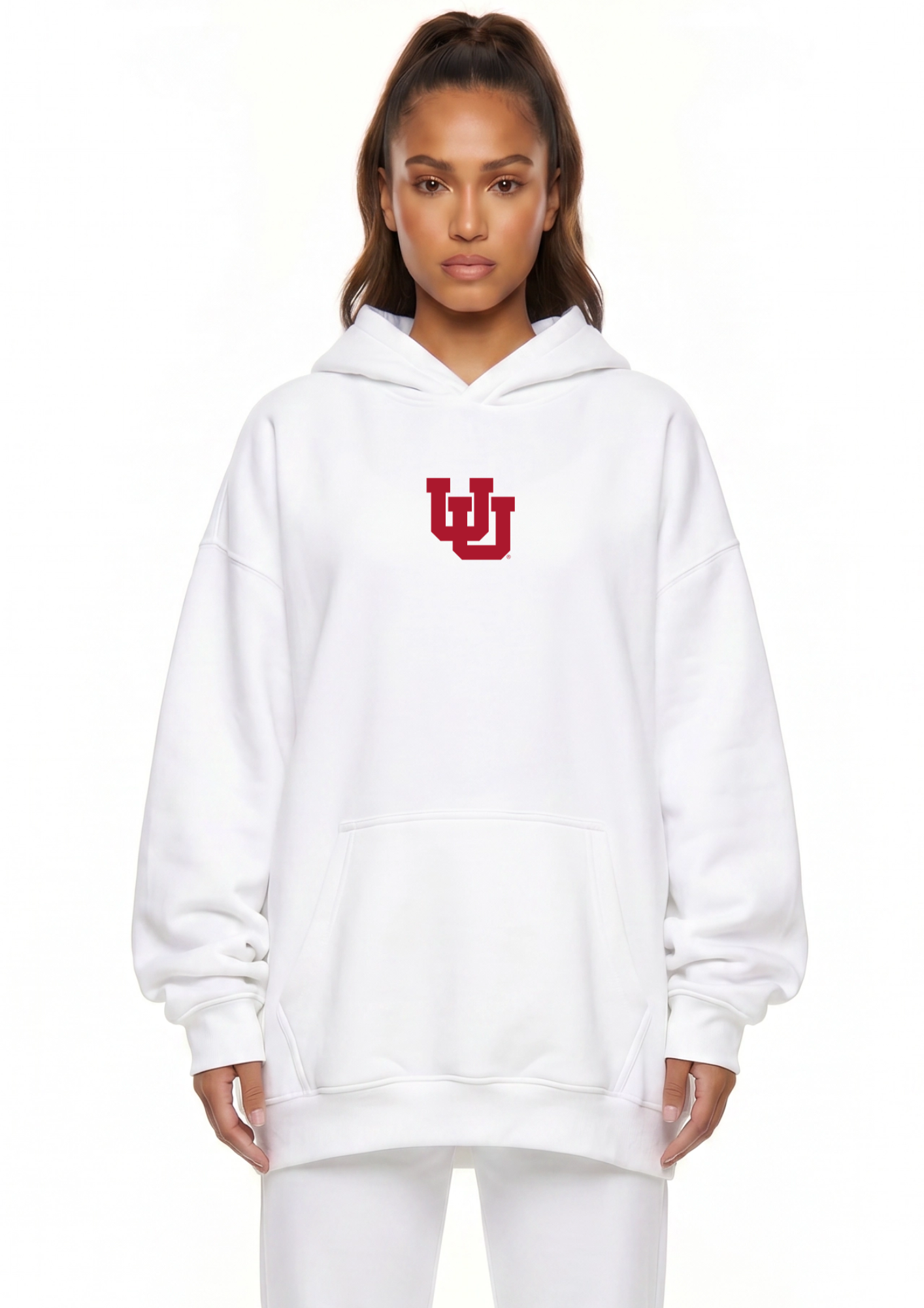 Utah Kadi Oversized Zipper Pocket Hoodie – front view