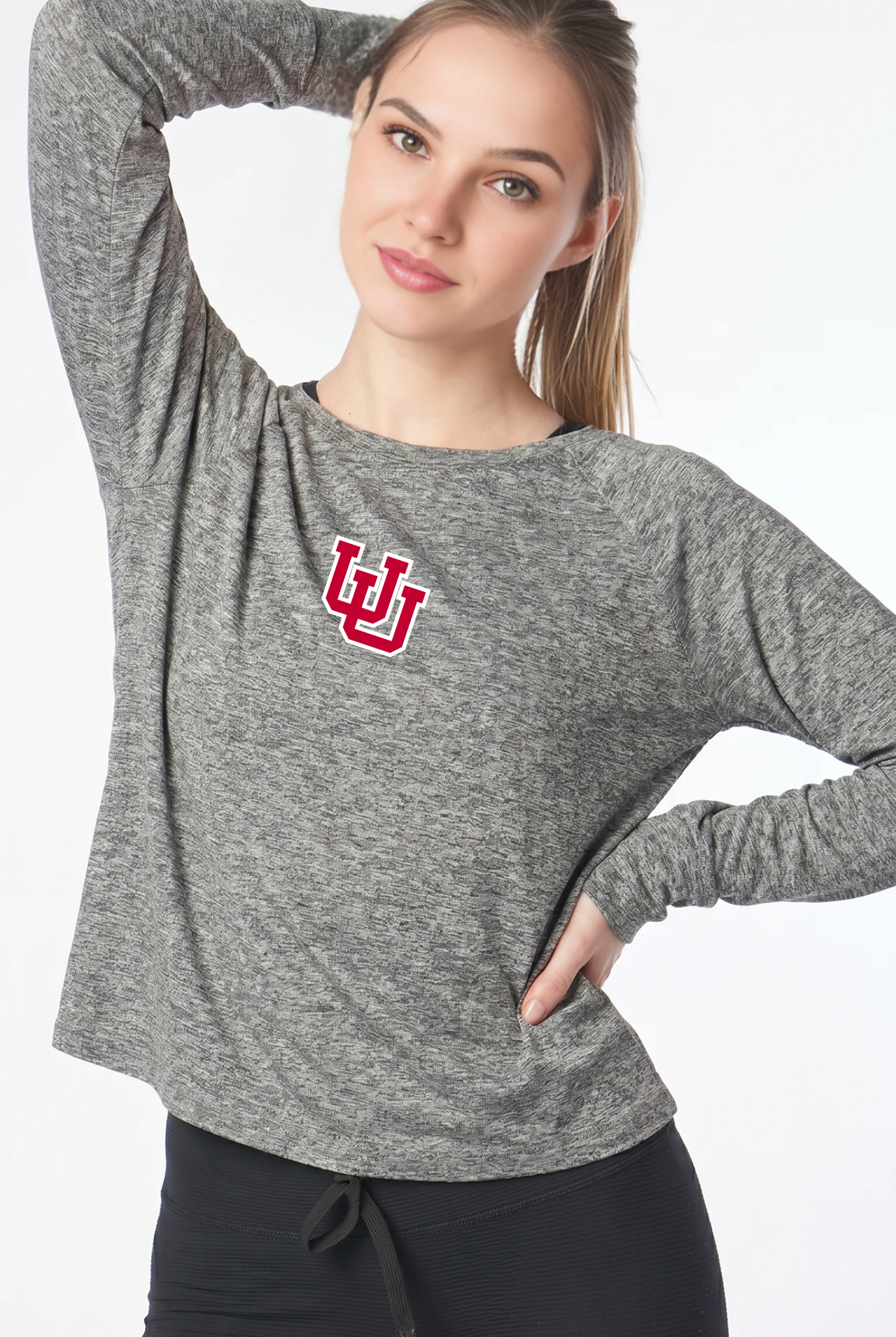 Utah Kadi Raglan Long Sleeve, Heather Grey – alternate angle